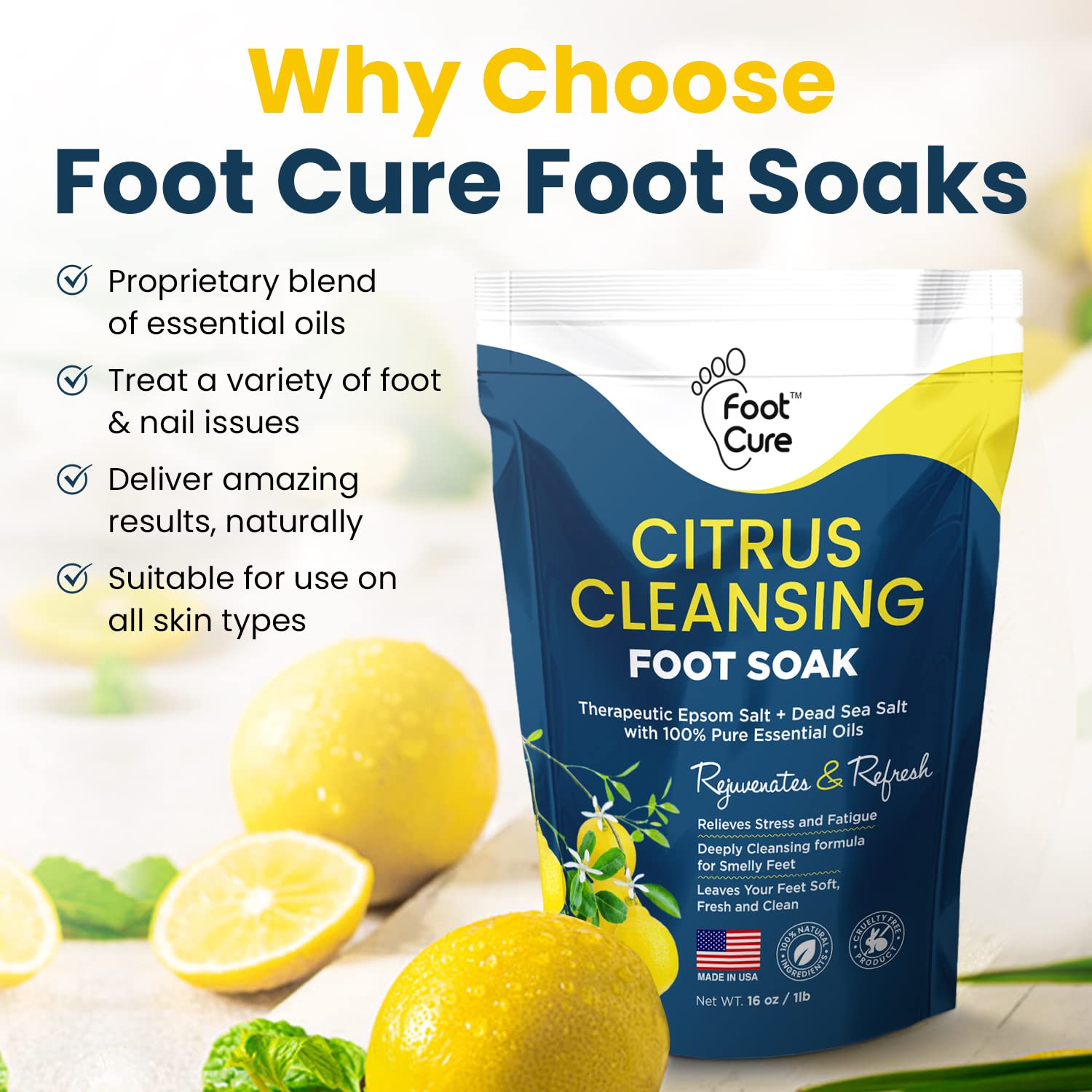 Citrus Detox Foot Soak With Epsom Salts - for Foot Callus, Immune Boost, Damaged Toenail FOOT CURE buy supplements canada