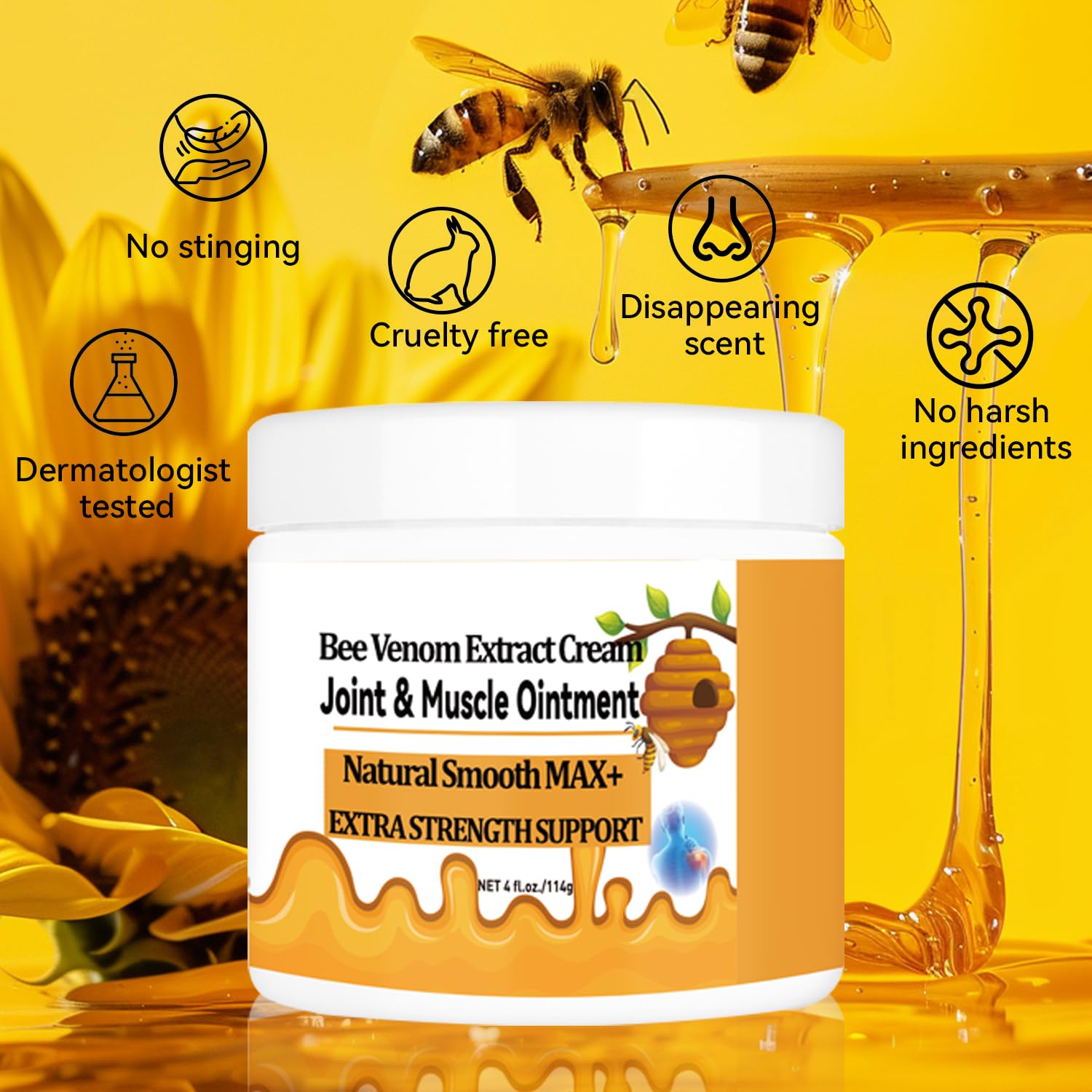 WONDROUSZ Bee Venom Joint Cream, Extra Strength Muscle & Bone Soothing Ointment, for Shoulder, Back, Neck, Hands, Feet, Leg, Knees, Ankle, Arthritis, Meniscus, for Adults, Seniors WONDROUSZ buy supplements canada