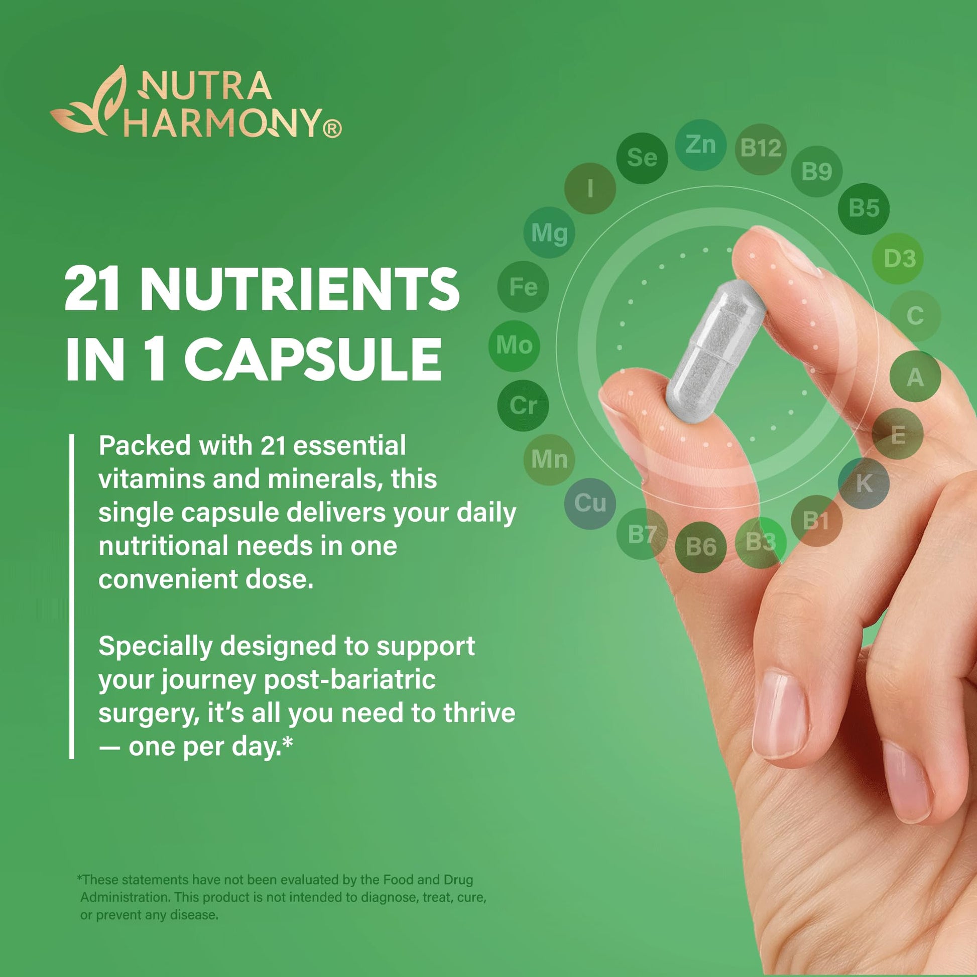 Bariatric Multivitamin - 45 mg Iron Supplements - Made in USA - for Women & Men - All-in-One, 21 Essential Vitamins - Gastric Sleeve Support NUTRAHARMONY buy supplements canada