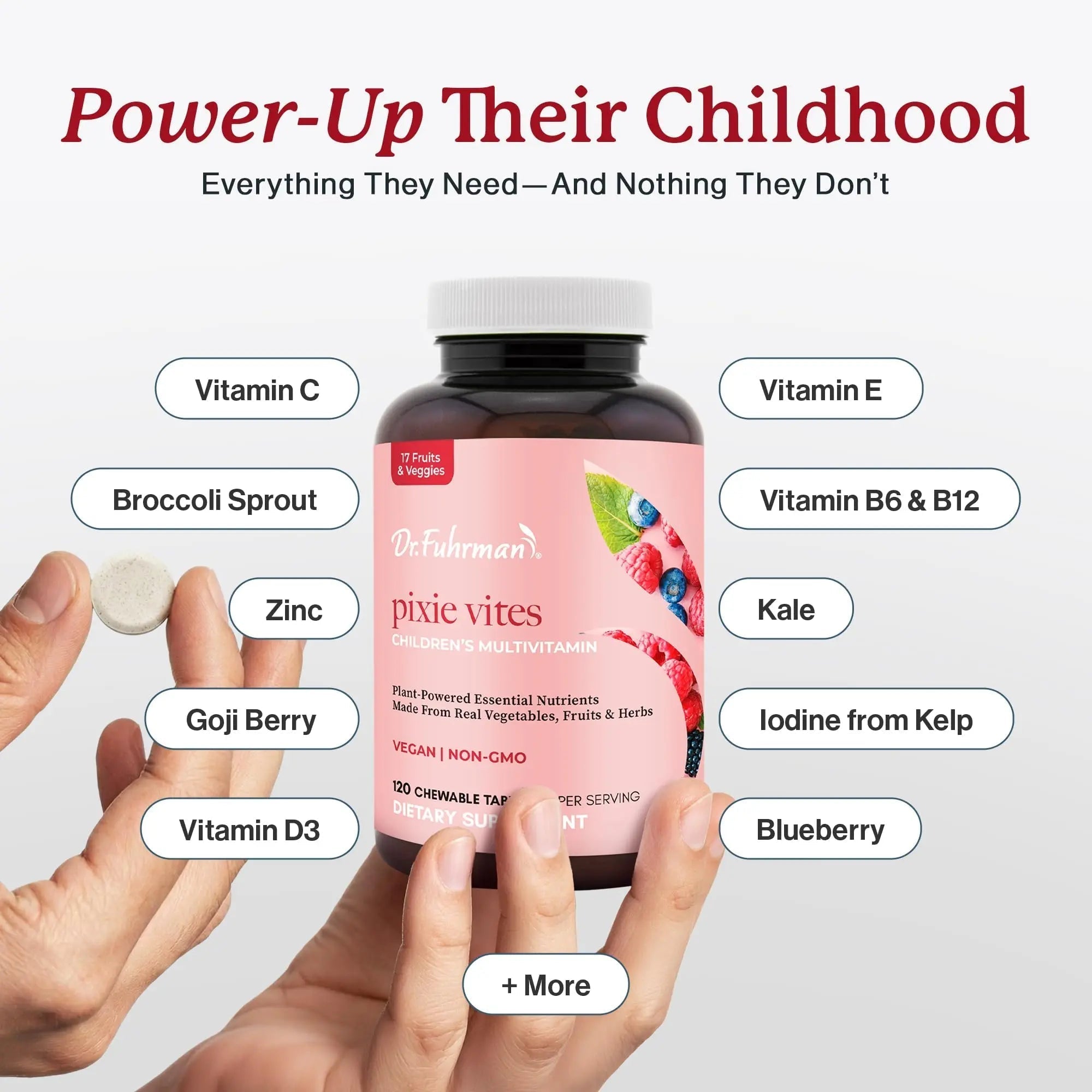 Dr. Fuhrman Pixie Vites Chewable Children's multivitamin | Whole Food Kids Multi with Vitamin D3, K2 & Zinc | Dr. Fuhrman buy supplements canada