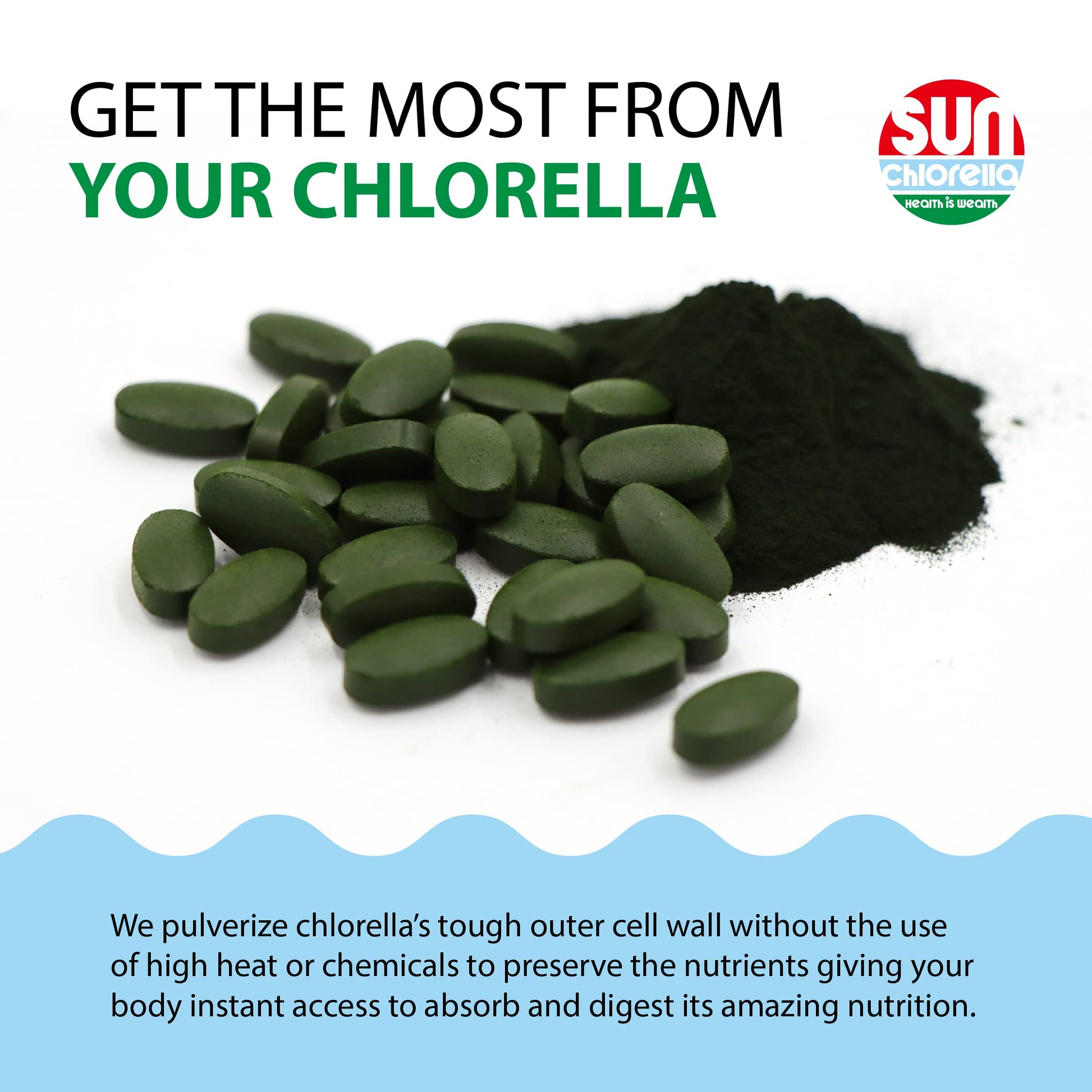 Sun Chlorella 500mg Whole Body Wellness Green Algae Superfood Supplement - Immune Defense, Gut Health, Natural Purification, Energy Boost Sun Chlorella buy supplements canada