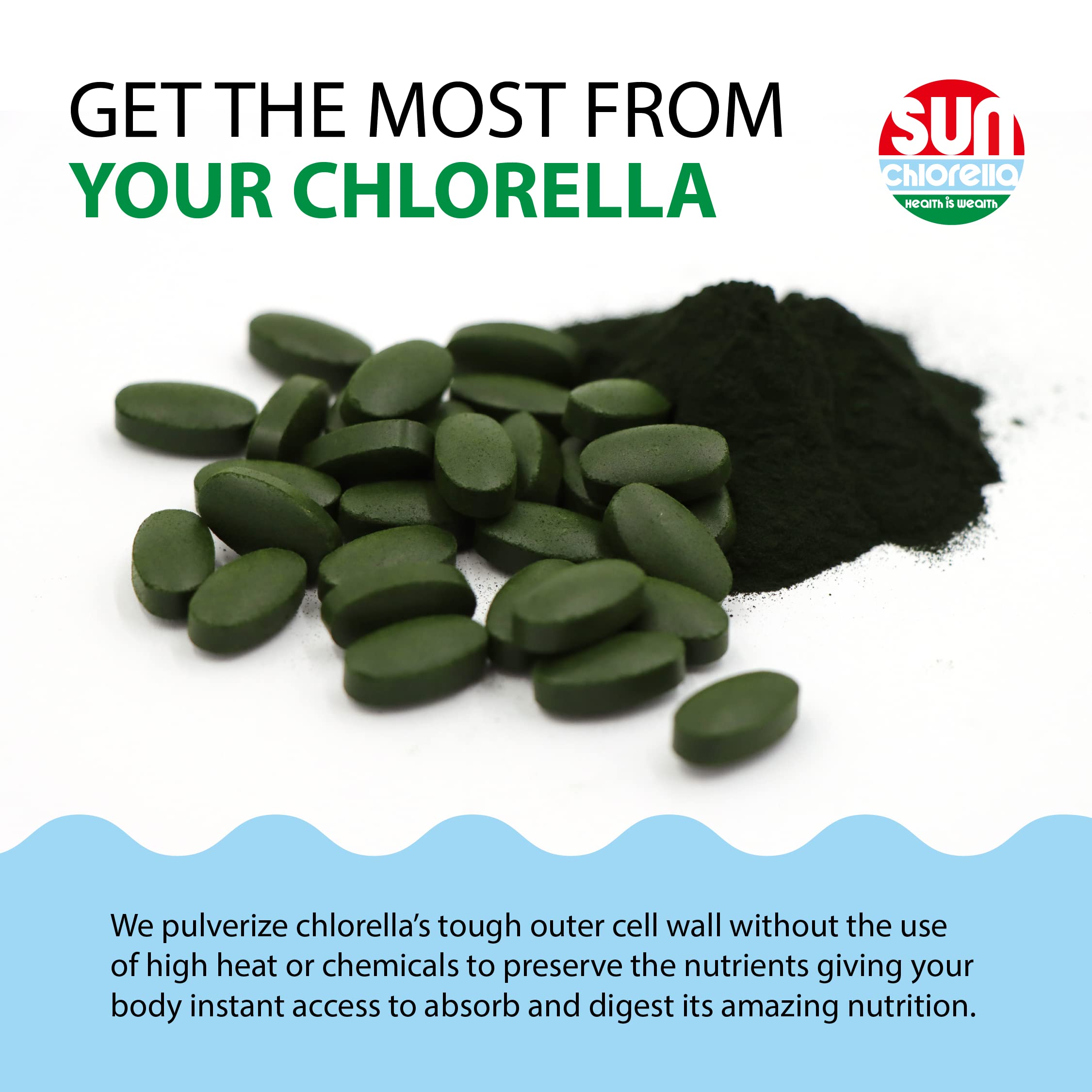 Sun Chlorella 500mg Whole Body Wellness Green Algae Superfood Supplement - Immune Defense, Gut Health, Natural Purification, Energy Boost Sun Chlorella buy supplements canada