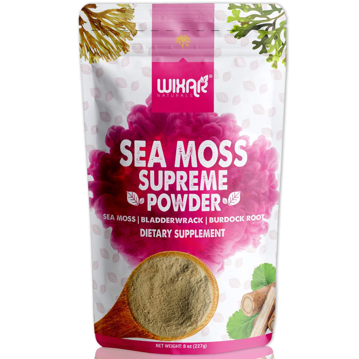 Wixar Wildcrafted Sea Moss Powder – (8 Ounces) – Natural Irish Sea Moss and Bladderwra WIXAR NATURALS buy supplements canada