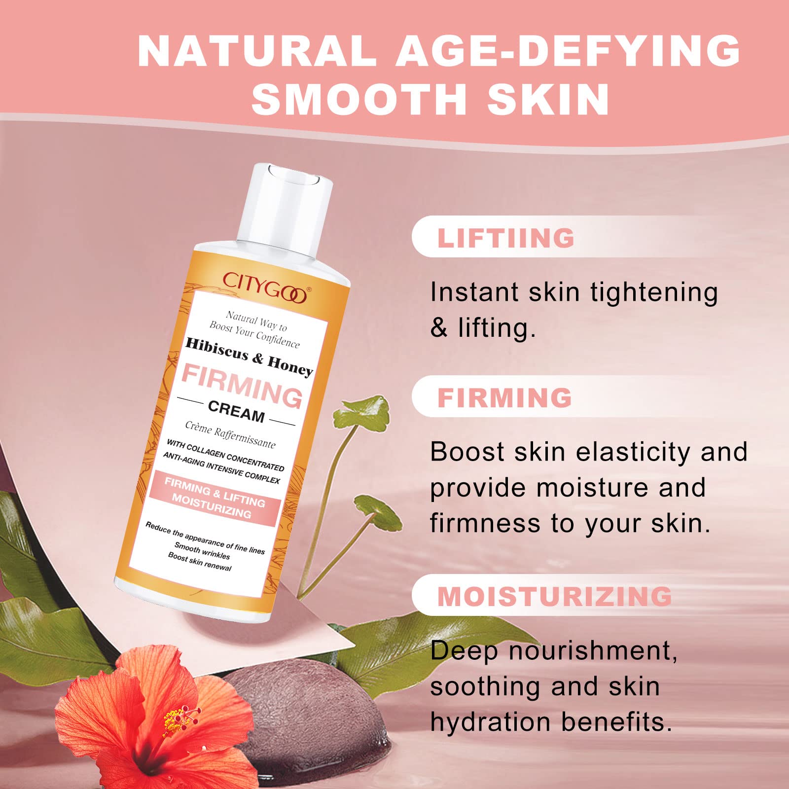 Hibiscus and Honey Firming Cream, Skin Tightening Lotion, Reduces the Look of Neck Lines CITYGOO buy supplements canada
