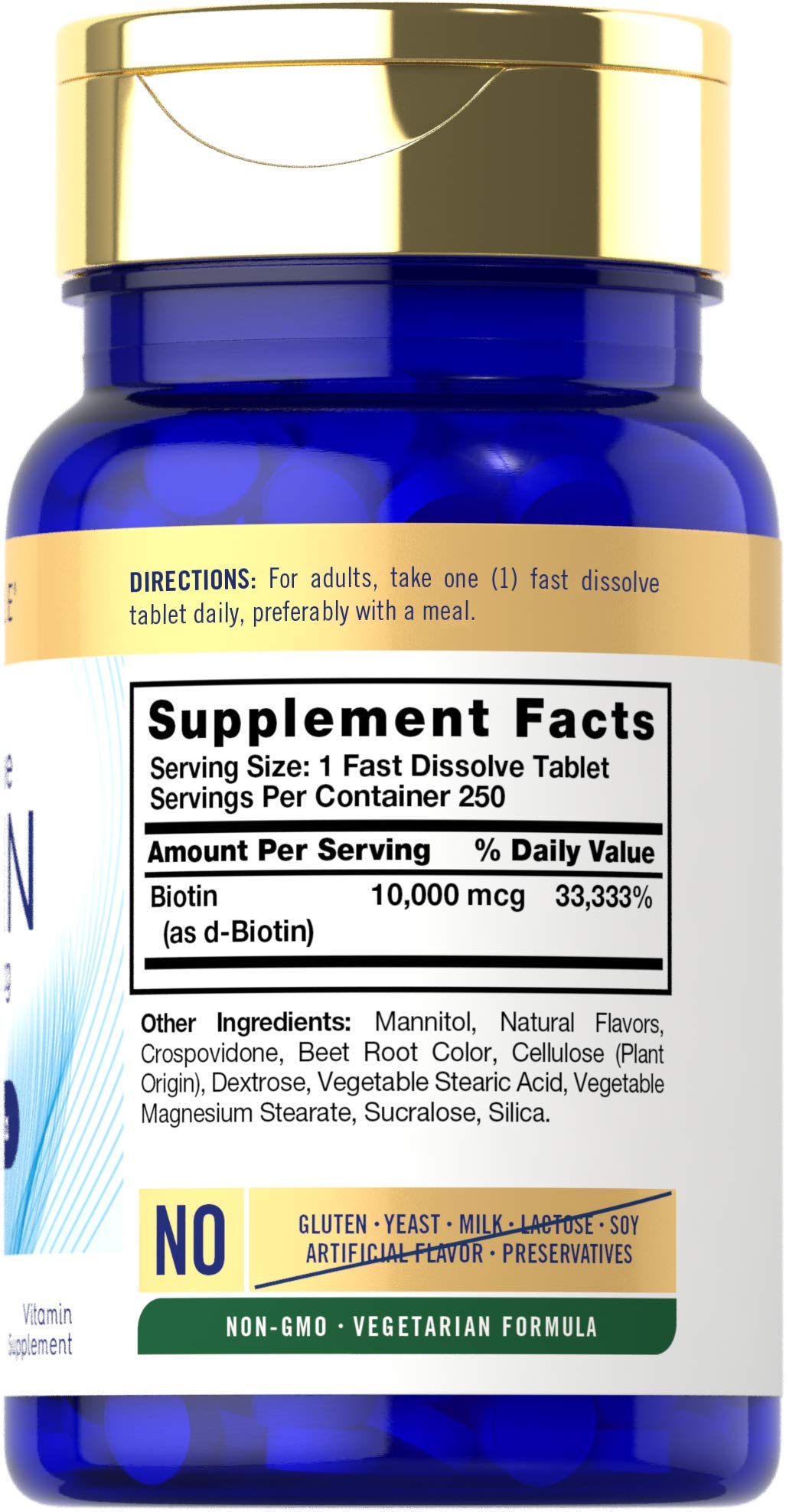 Carlyle Biotin 10000mcg | 250 Fast Dissolve Tablets | Max Strength | Vegetarian, Non-GMO, Gluten Free Supplement Carlyle buy supplements canada