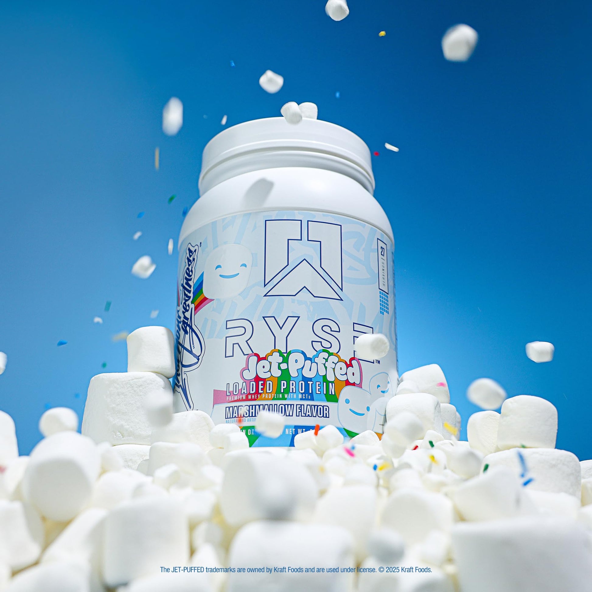 RYSE Loaded Protein Powder - Jet-Puffed Marshmallow - 25g Whey Protein Isolate & Concentrate with Prebiotic Fiber & MCTs - Low Carb, Low Sugar, Digestive-Friendly - 27 Servings / 2 lb Tub RYSE Up Supplements buy supplements canada