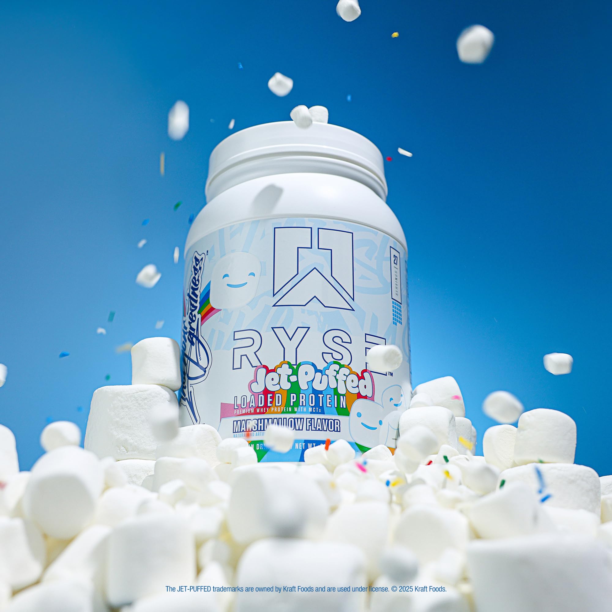 RYSE Loaded Protein Powder - Jet-Puffed Marshmallow - 25g Whey Protein Isolate & Concentrate with Prebiotic Fiber & MCTs - Low Carb, Low Sugar, Digestive-Friendly - 27 Servings / 2 lb Tub RYSE Up Supplements buy supplements canada