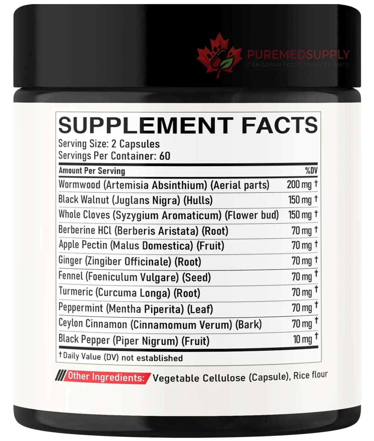 DEDICAD Wormwood Supplement - 120 Capsules Extracted from Black Walnut, Cloves, Turmeric, Apple, Berberine HCl & More - 11 Ingredients Combined for Immune System - 2-Month Supply DEDICAD buy supplements canada