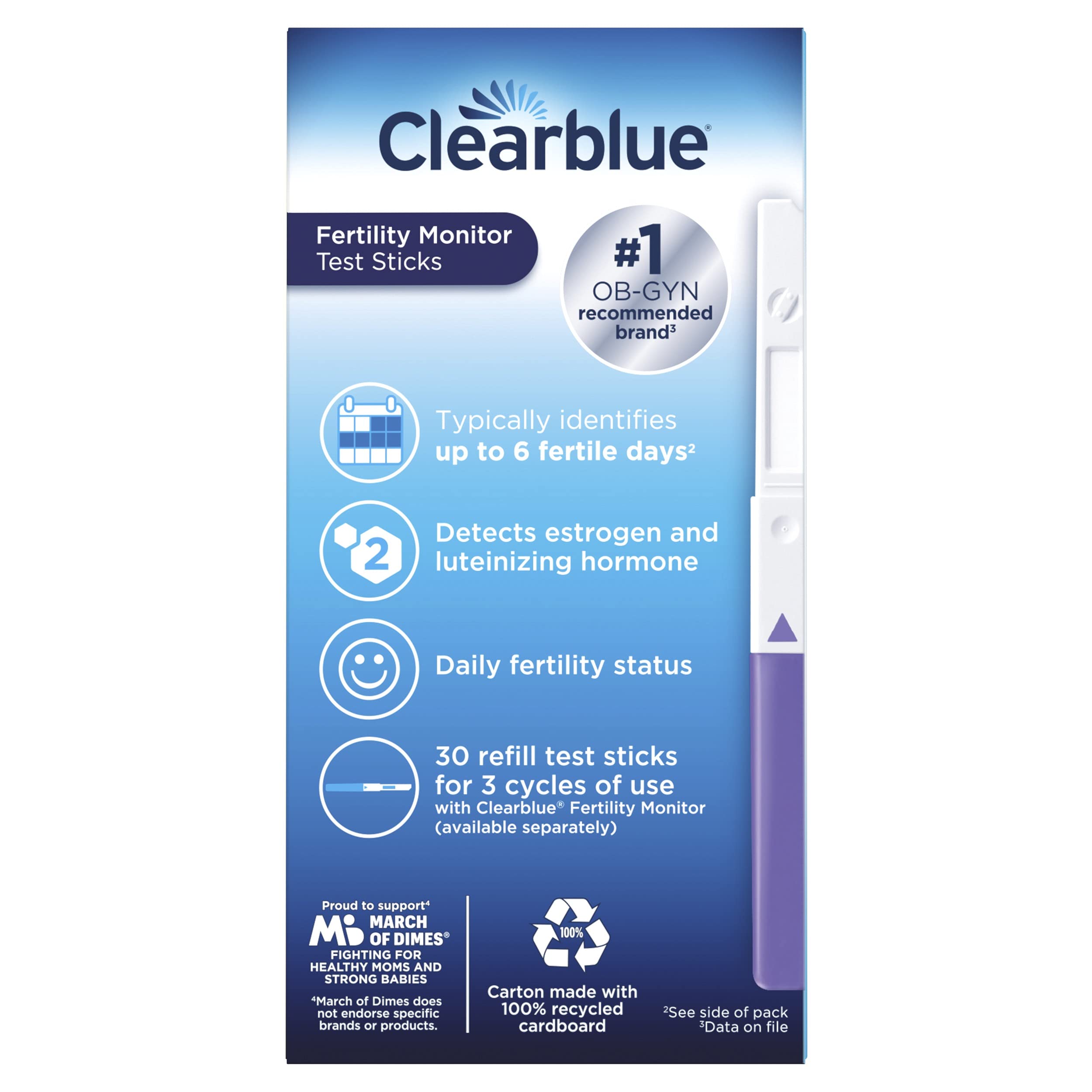 Clearblue Fertility Monitor Test Sticks, 30 count Clearblue buy supplements canada