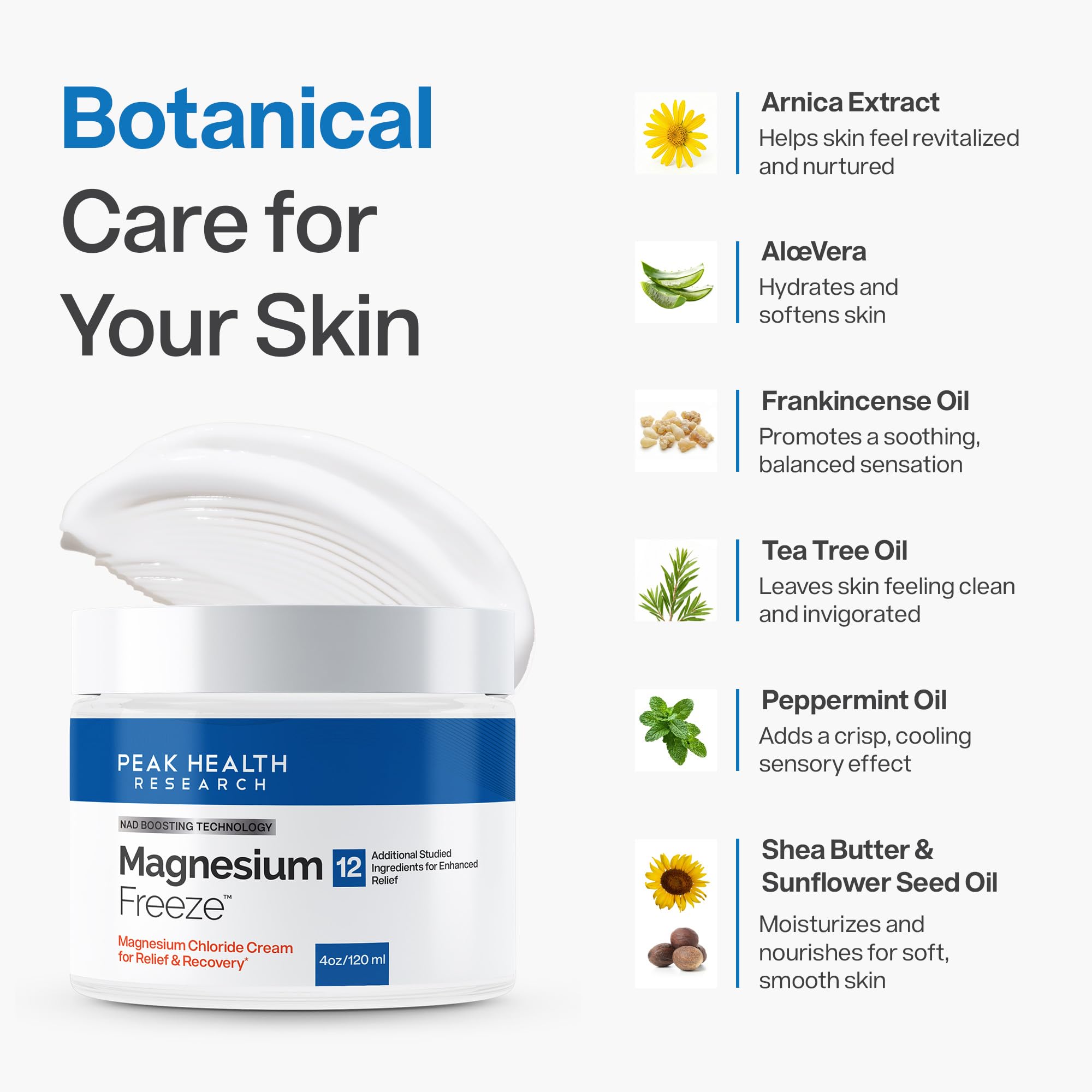 Magnesium Freeze - Topical Magnesium Cream with Niacinamide for Joints, Low Back, Sciatic Nerve, Knee, Hip, & Foot - Fast Acting Cooling Formula - Lightweight, Non-Greasy - 4oz OsteoShield buy supplements canada