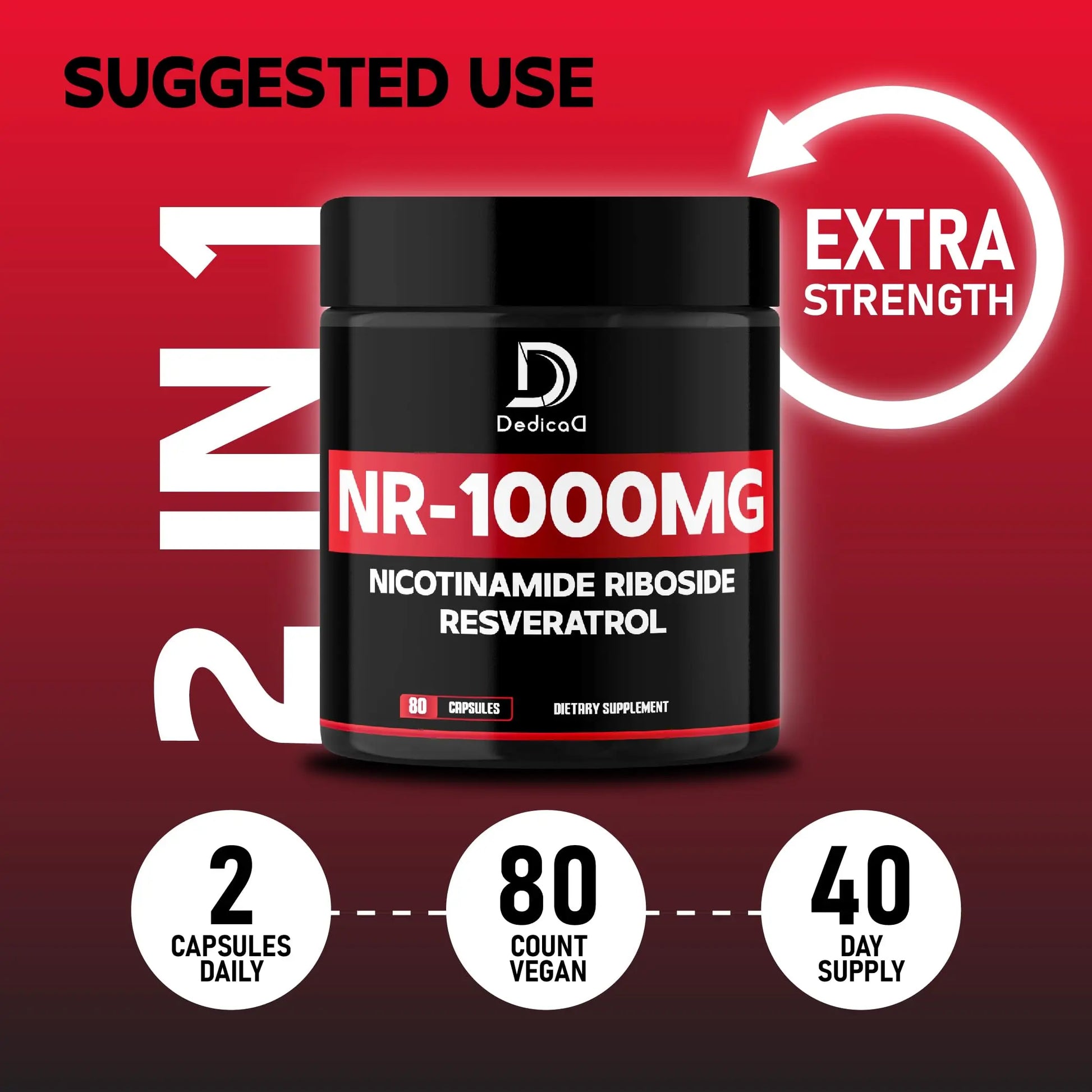 DEDICAD NAD Supplement with Nicotinamide Riboside and Trans Resveratrol - NR for Men & Women - 80 Capsules DEDICAD buy supplements canada