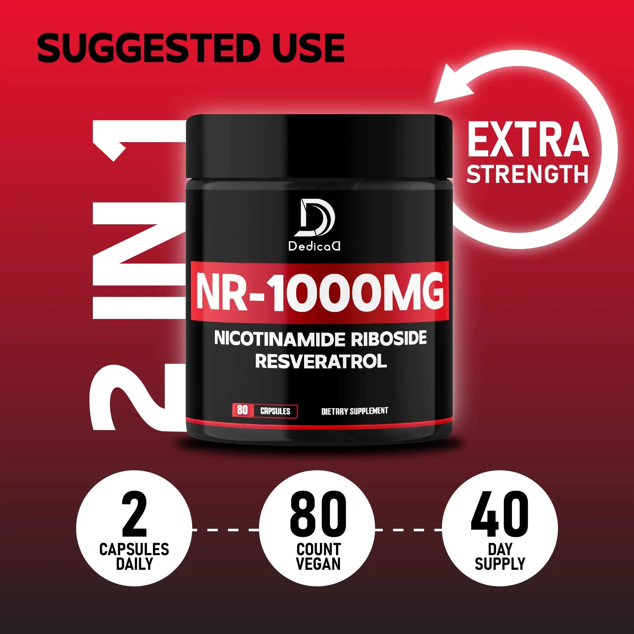 DEDICAD NAD Supplement with Nicotinamide Riboside and Trans Resveratrol - NR for Men & Women - 80 Capsules DEDICAD buy supplements canada