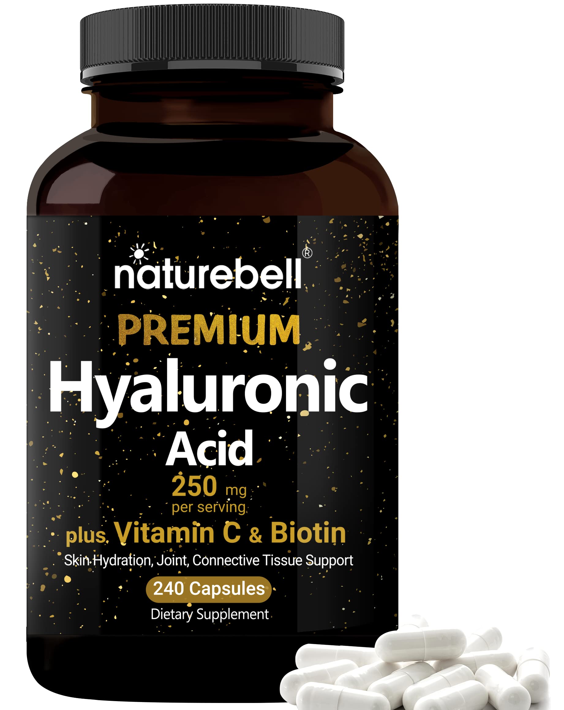 NatureBell Hyaluronic Acid Supplements 250mg | 240 Capsules, with Biotin 5000mcg NatureBell buy supplements canada