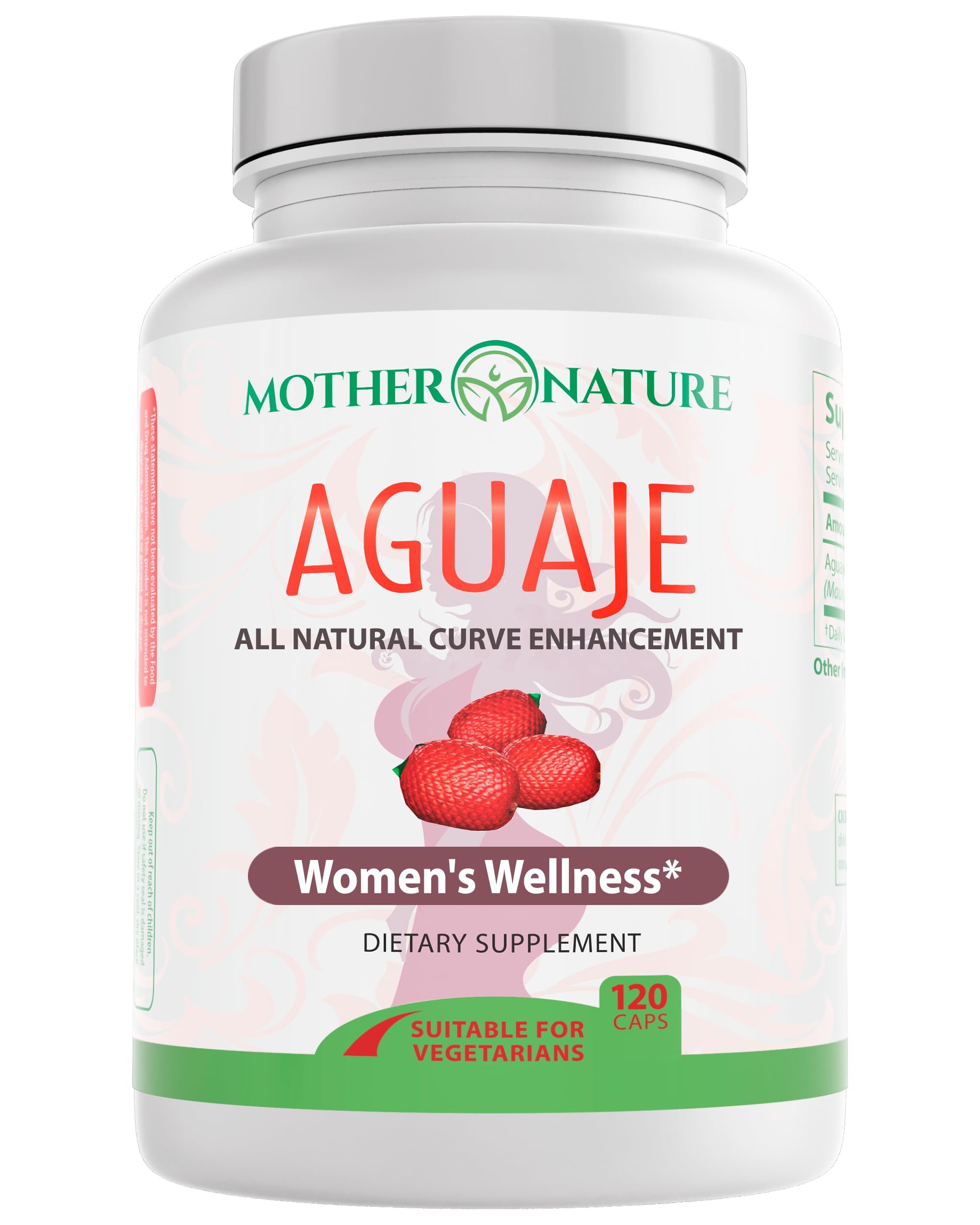 Mother Nature Aguaje Curves Capsules for Women, 1000mg (120ct), Natural & Sustainably Sourced Aguaje Fruit from Peru for Female Health, Hormone Balance, Curve Enhancer, Vegan, Non-GMO & Gluten-Free Mother Nature Organics Superfoods for Organic Living buy supplements canada