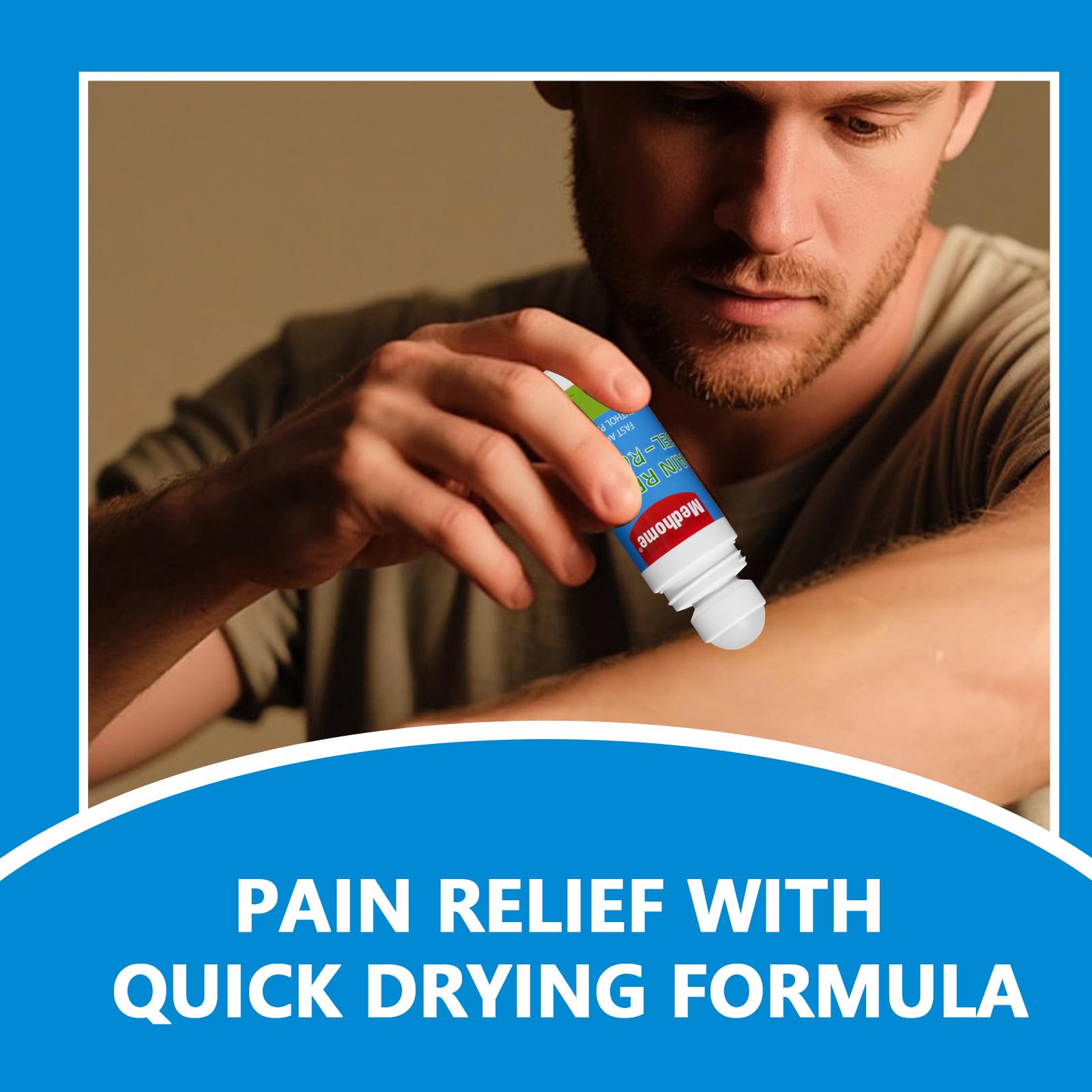 Medhome Pain Relief Roll On, Travel Size Pain Reliever, for Knee, Neck, Hip, Joint, Shoulder, Arthritis Pain Reliever, Fast Acting & Long Lasting Formula, Roll On Menthol Gel 2.5 oz (Pack of 1) Medhome buy supplements canada