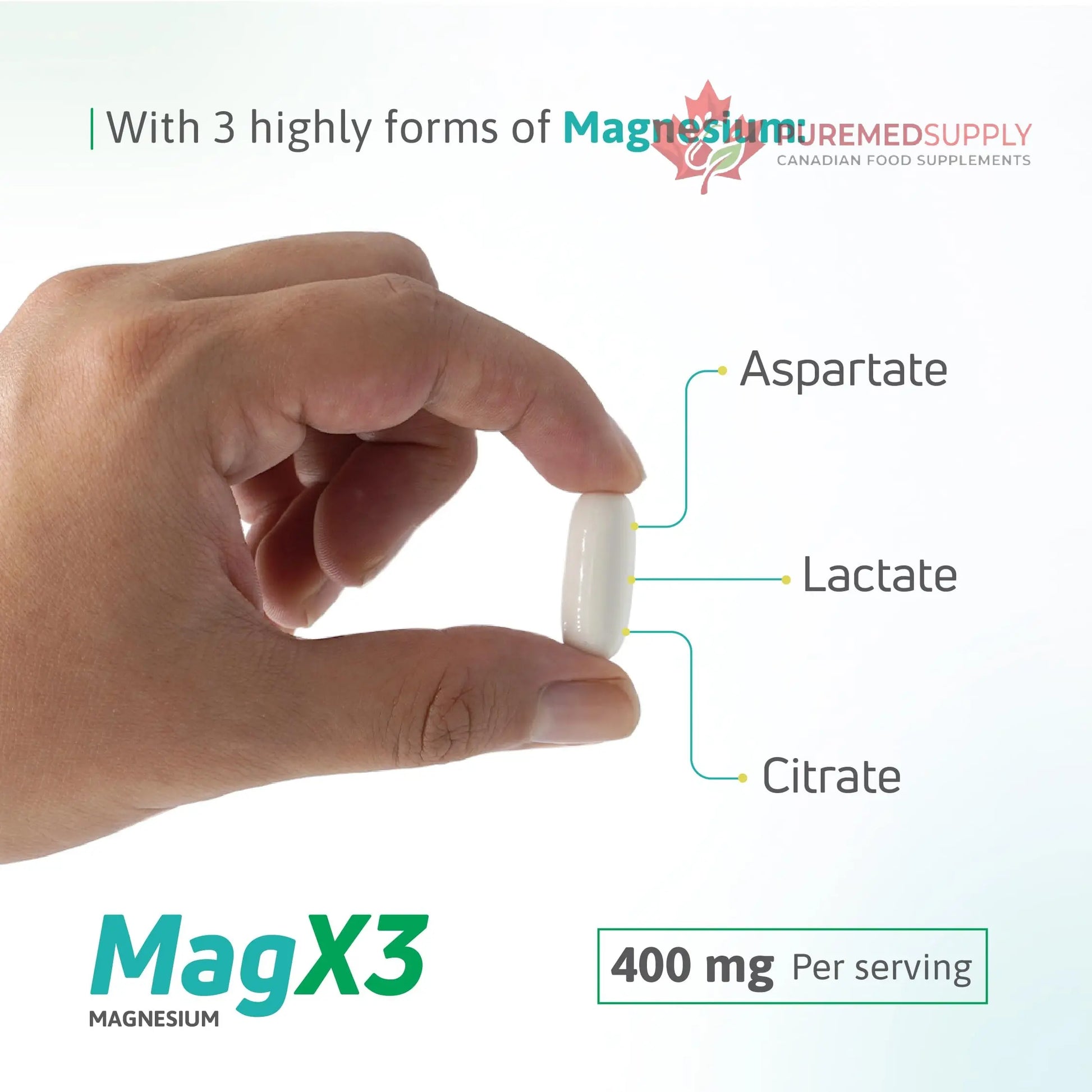 Magnesium Citrate Complex 400 mg – Triple Magnesium with Citrate, Aspartate & Lactate – High Absorption – 100 Softgels Nutra Nutrition buy supplements canada