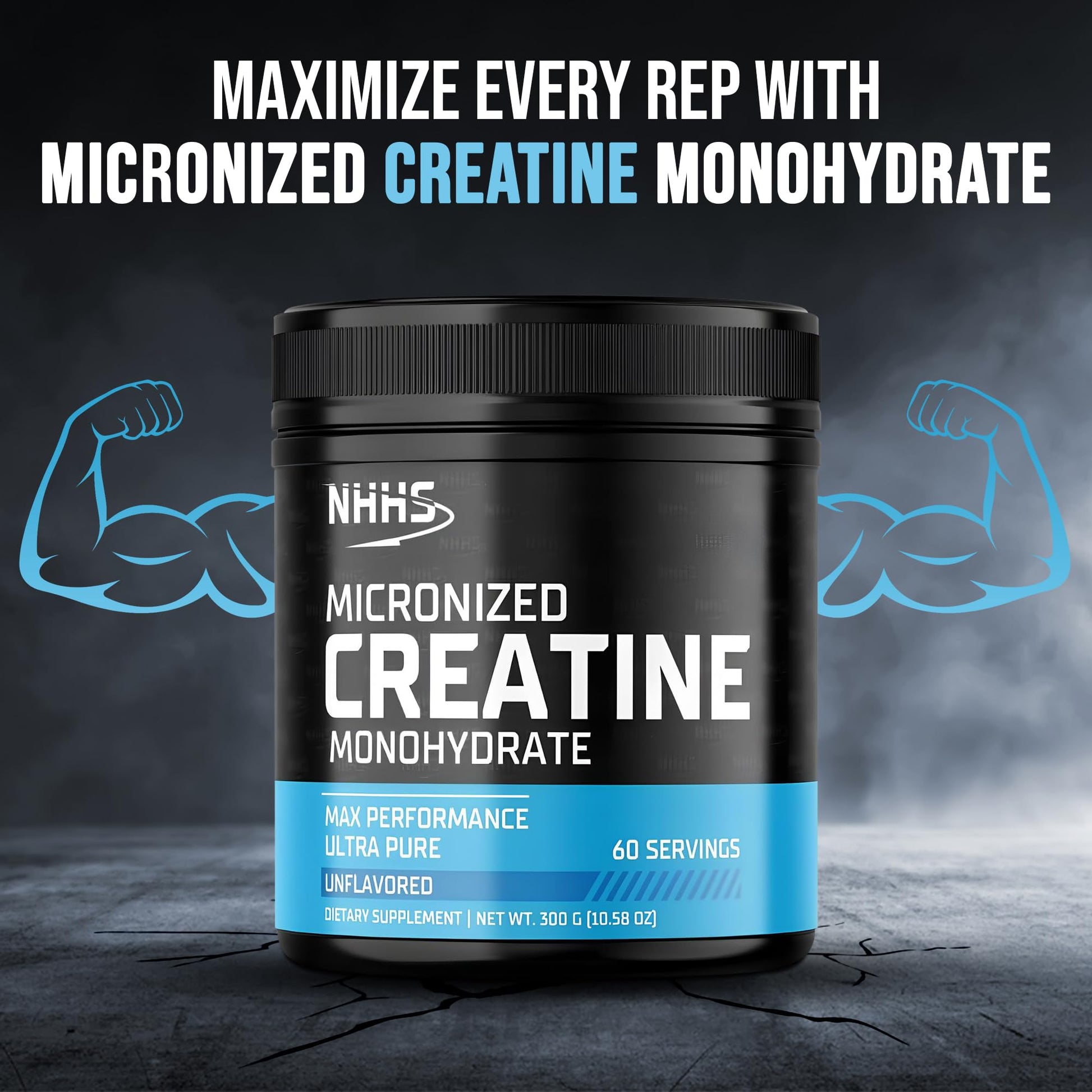 NHHS Micronized Creatine Monohydrate – Supports Strength & Muscle Performance | Ultra-Pure, Unflavored, 60 Servings, 300 Grams – Made in USA, Gluten-Free, Non-GMO NHHS buy supplements canada