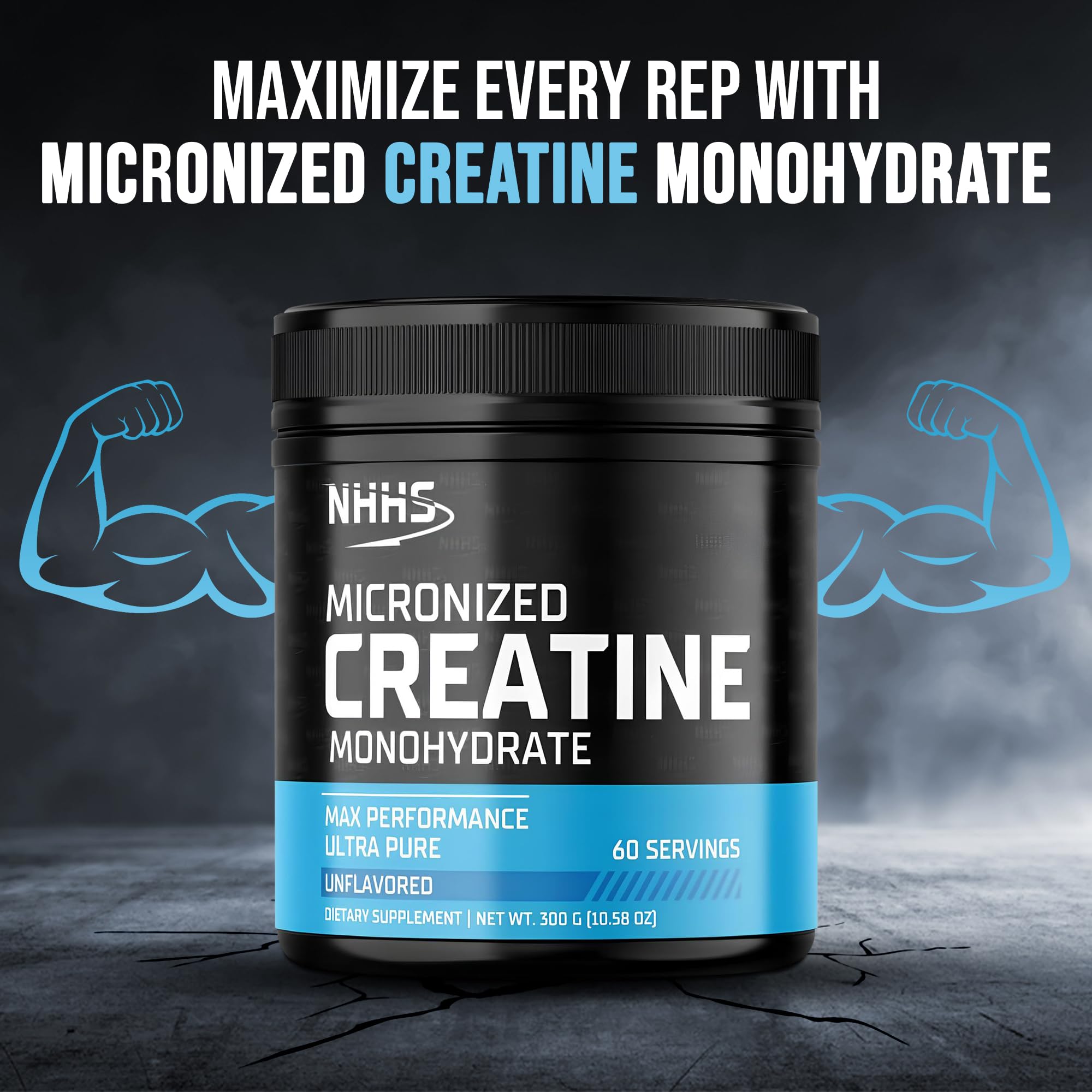 NHHS Micronized Creatine Monohydrate – Supports Strength & Muscle Performance | Ultra-Pure, Unflavored, 60 Servings, 300 Grams – Made in USA, Gluten-Free, Non-GMO NHHS buy supplements canada