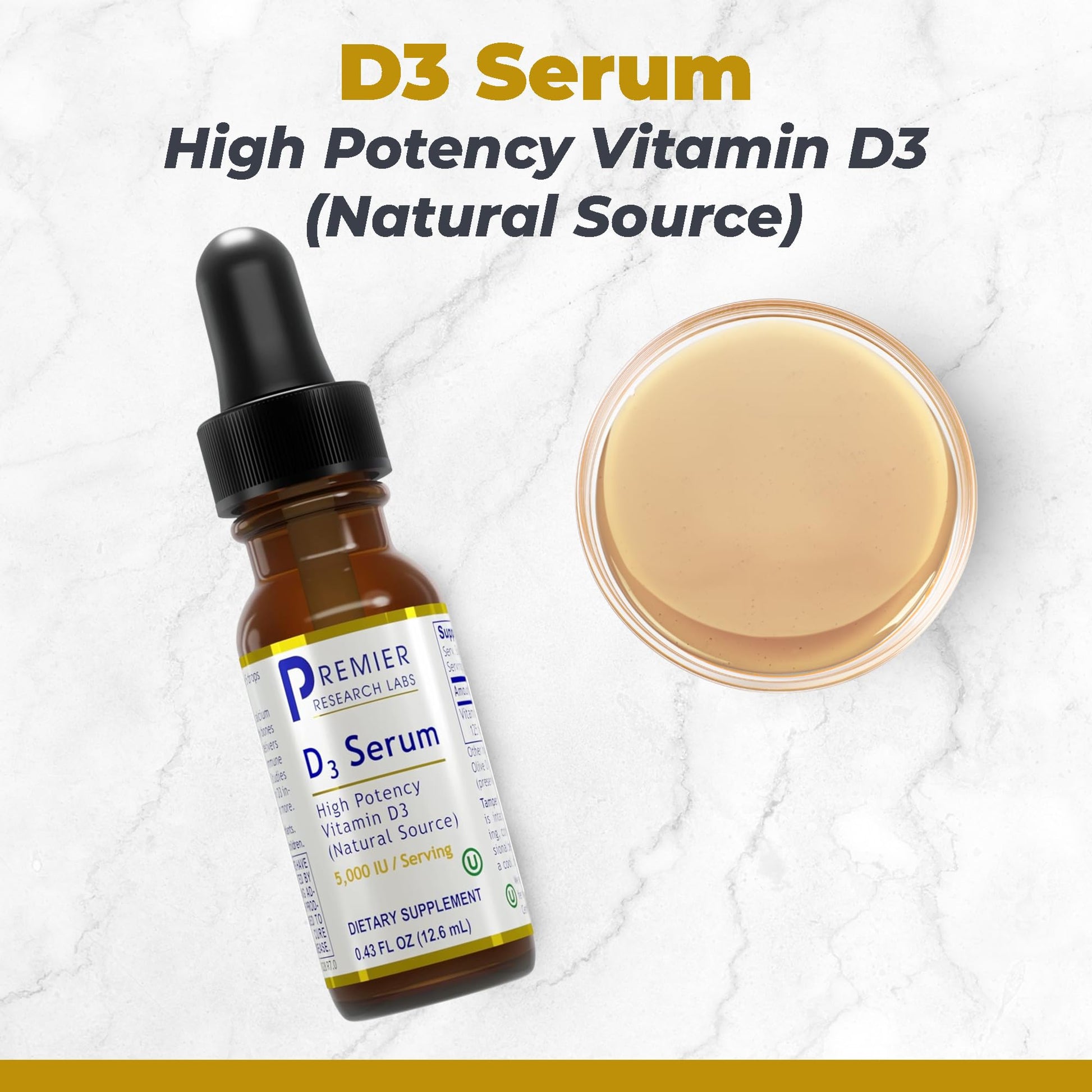 Premier Research Labs Vitamin D3 Serum - Liquid Vitamin D Oil Drops for Adults, Liquid Vitamin D3 5000 IU, Sublingual Vit D3 Liquid - 0.43 fl oz Premier Research Labs buy supplements canada