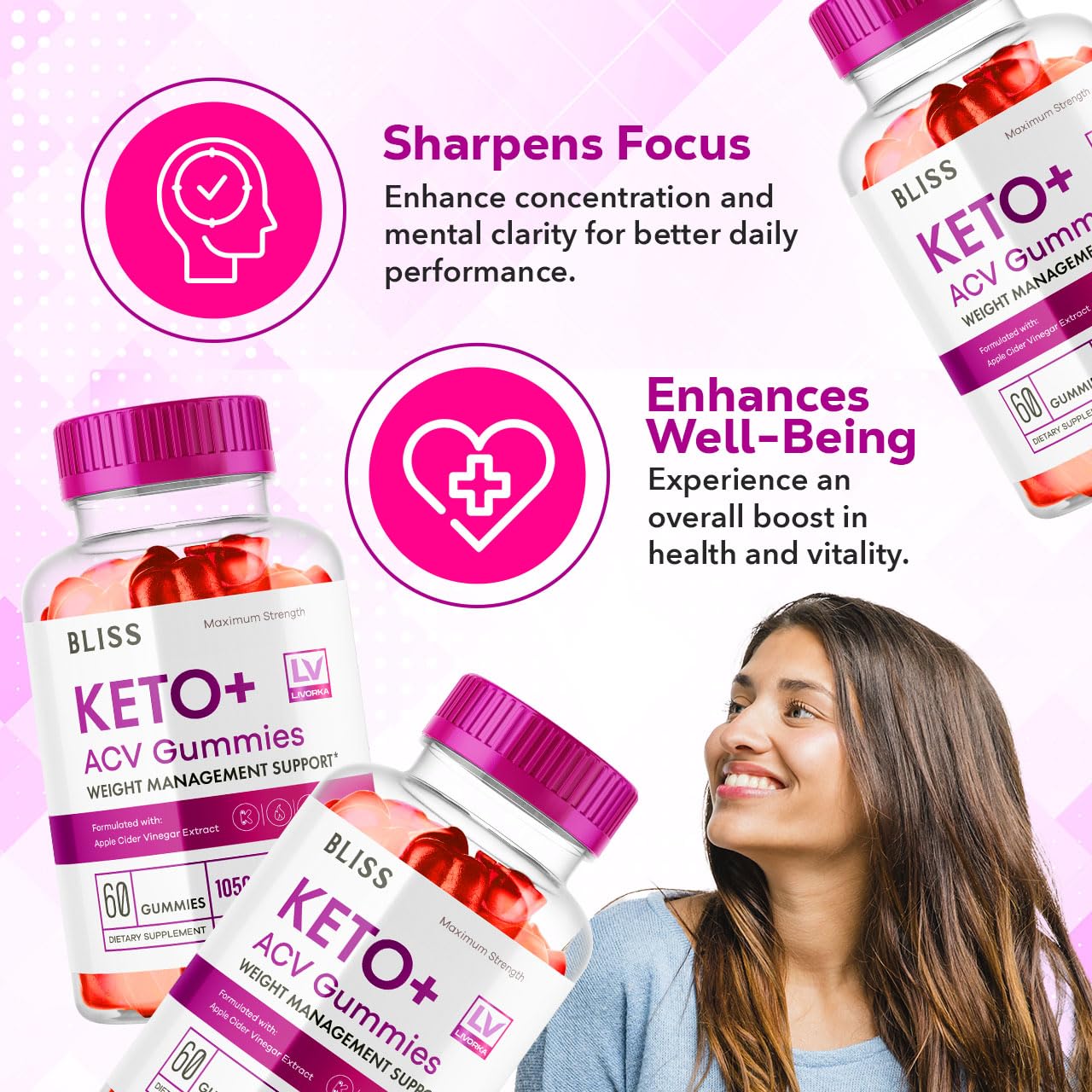5 Pack - Bliss Keto ACV Gummies Advanced Weight Loss, Bliss ACV Active Gummies LIVORKA buy supplements canada