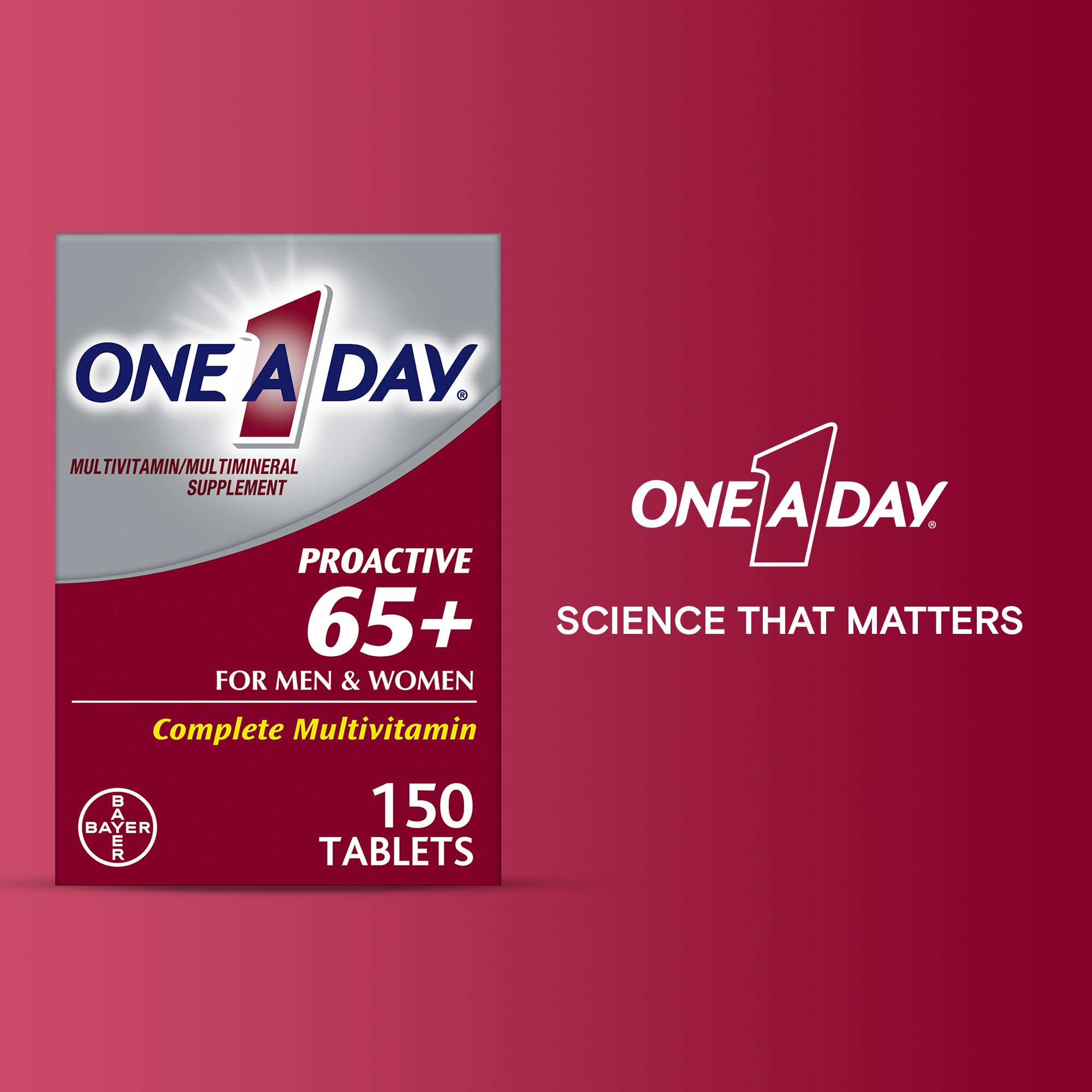 One A Day Proactive 65+, Mens & Womens Multivitamin, Supplement with Vitamin A, C, D, and Zinc to Support Bone Health & Cell Health, Calcium ONE A DAY buy supplements canada