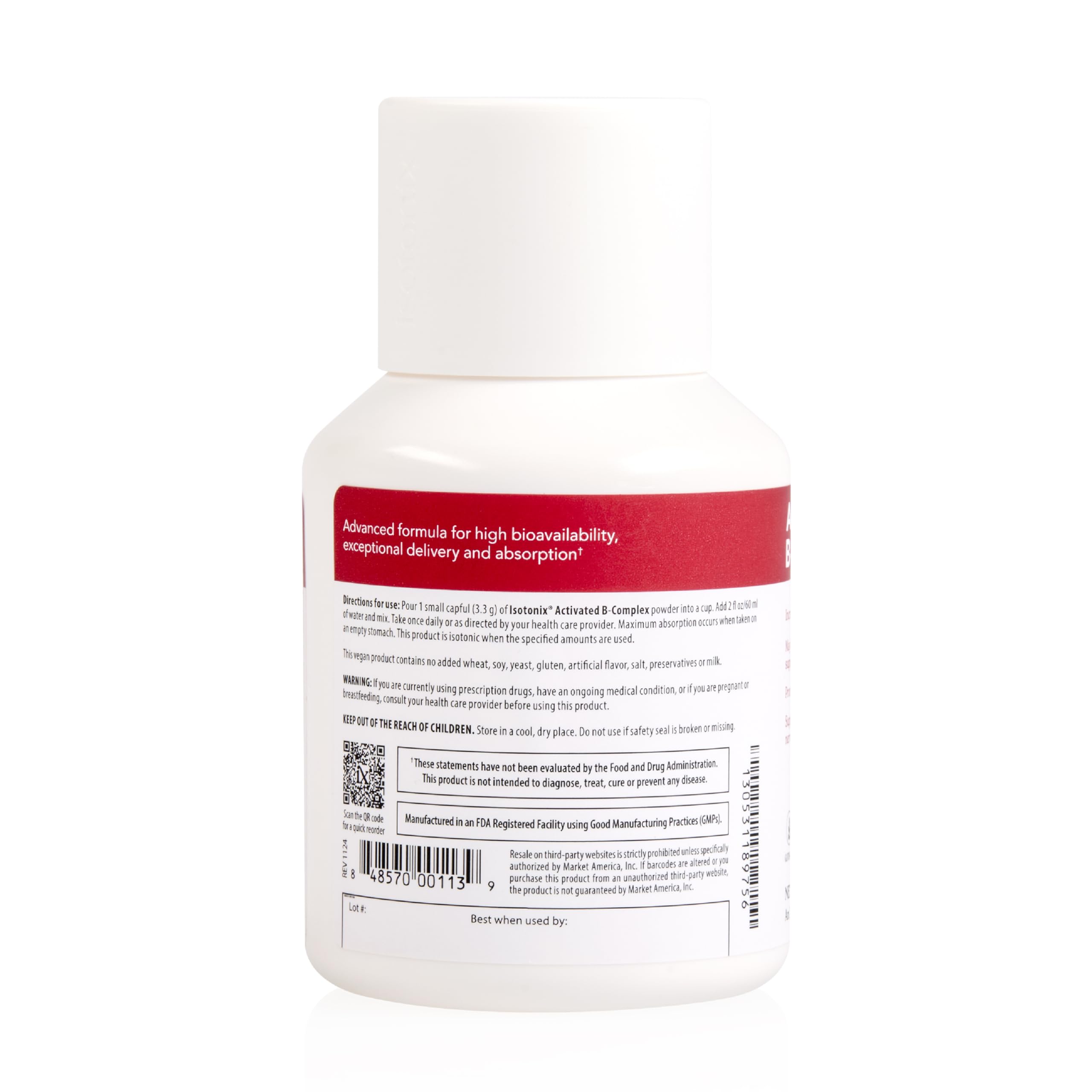 Isotonix Activated B Complex – Vegan B Vitamin Supplement for Energy, Stress Relief, and Nervous System Health – Isotonic Drinkable Formula – 90 Servings Isotonix buy supplements canada