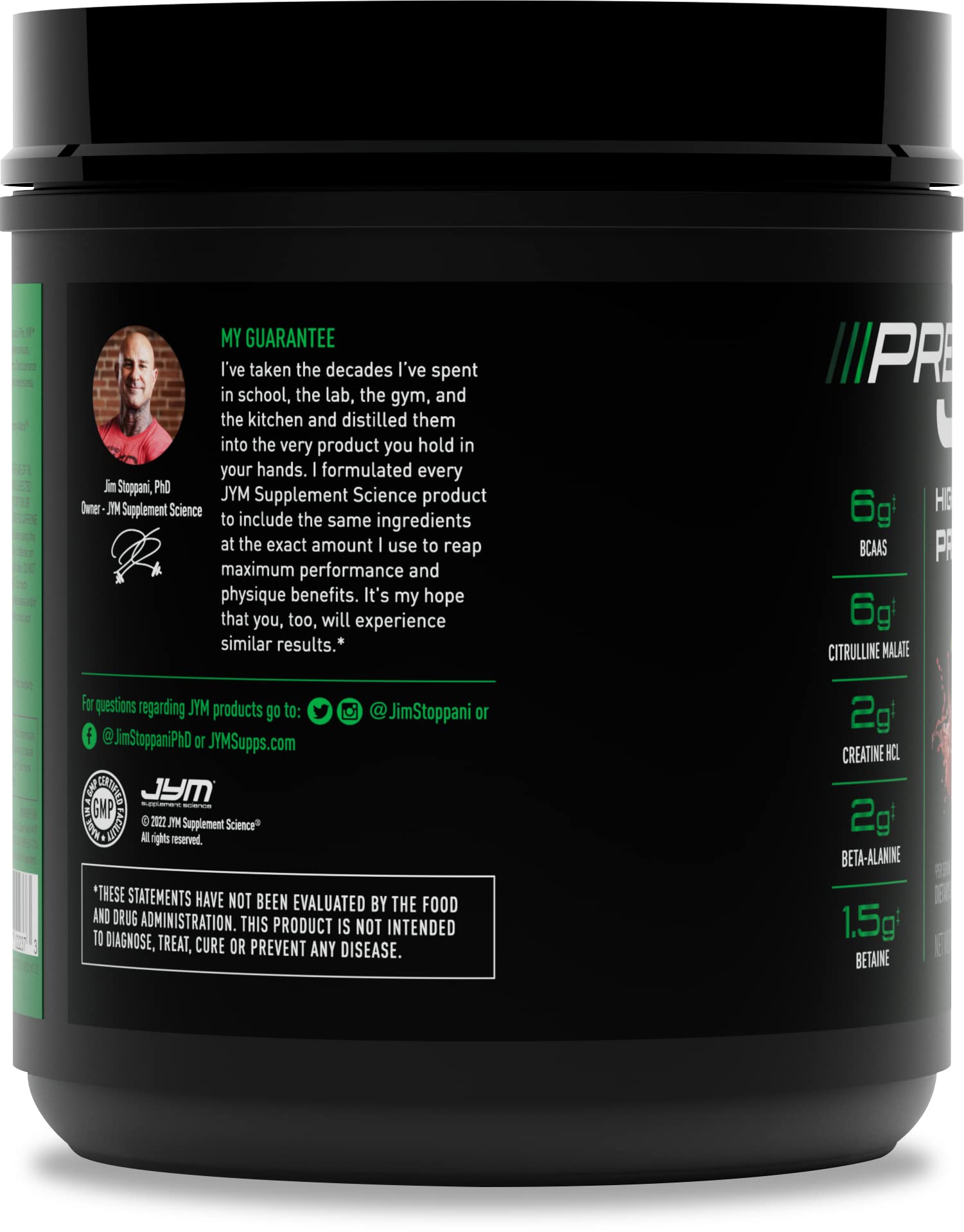 JYM Supplement Science Pre JYM Black Cherry Pre Workout Powder for Men & Women, BCAAs, Nootropics, Creatine HCI, Citrulline, Beta-Alanine, Betaine, Taurine, Huperzine, 30 Servings JYM Supplement Science buy supplements canada