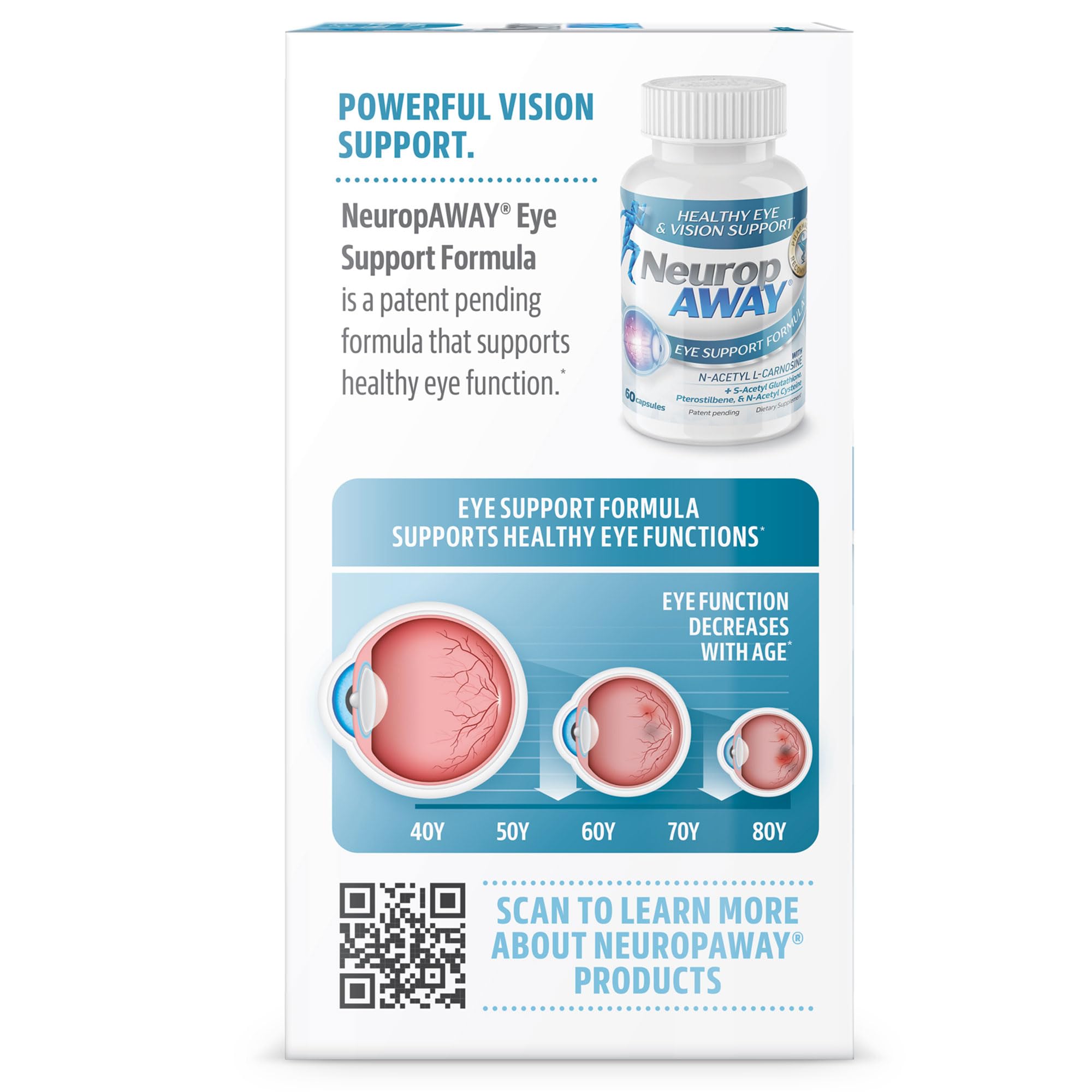 NeuropAWAY Eye Support Supplement 60CT with Lutein N-Acetyl L-Carnosine S-Acetyl Glutathione N-Acetyl Cystiene Pterostilbene Lycopene Zeaxanthin to Support Healthy Vision, Helps Blurry and Dry Eyes NeuropAWAY buy supplements canada
