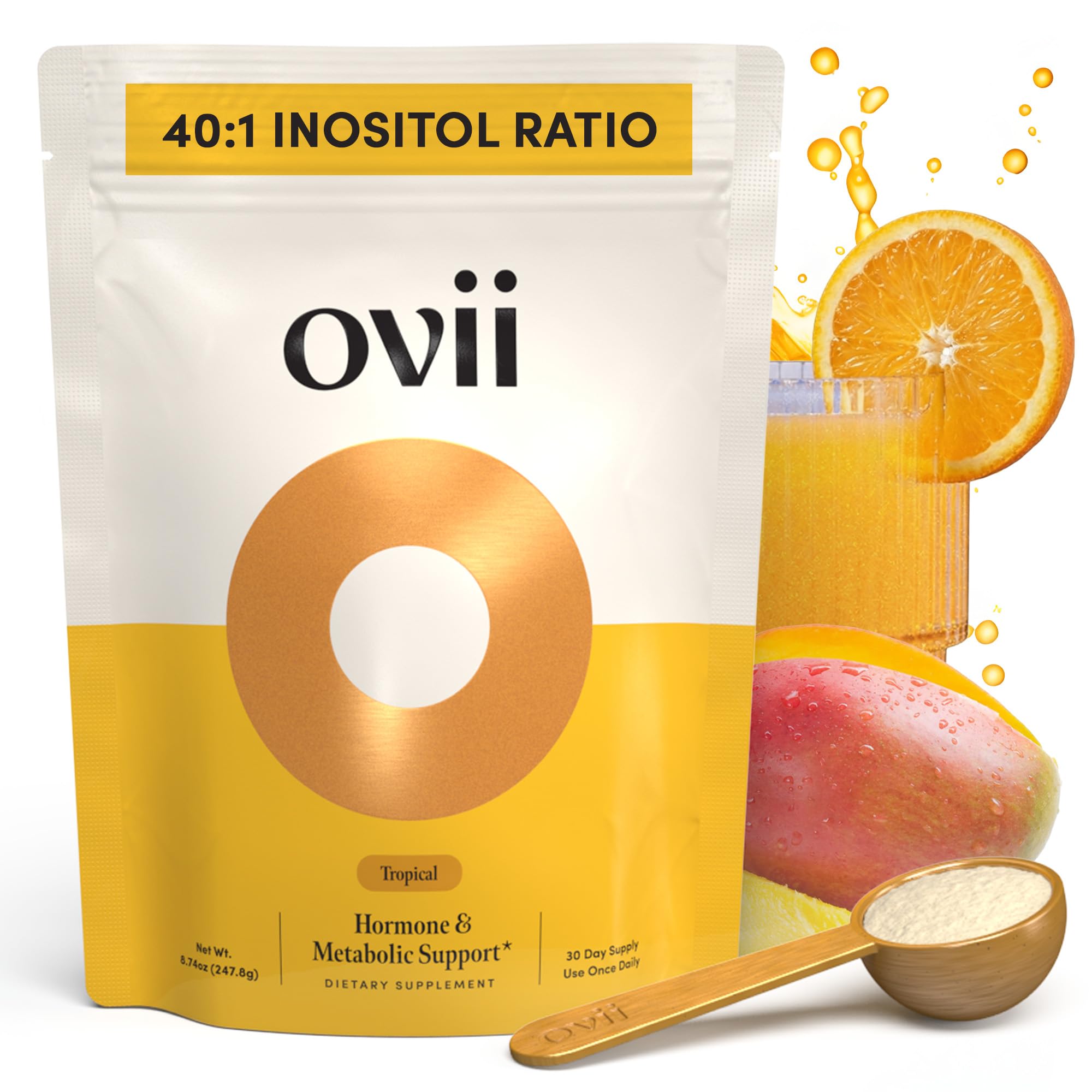 Ovii Metabolic Support for Women – Reducose® White Mulberry with Myo-Inositol & D-Chiro Inositol 40:1 Blend – Daily Wellness, Metabolic Balance & Appetite Control Supplement – 30 Servings, Tropical Ovii buy supplements canada