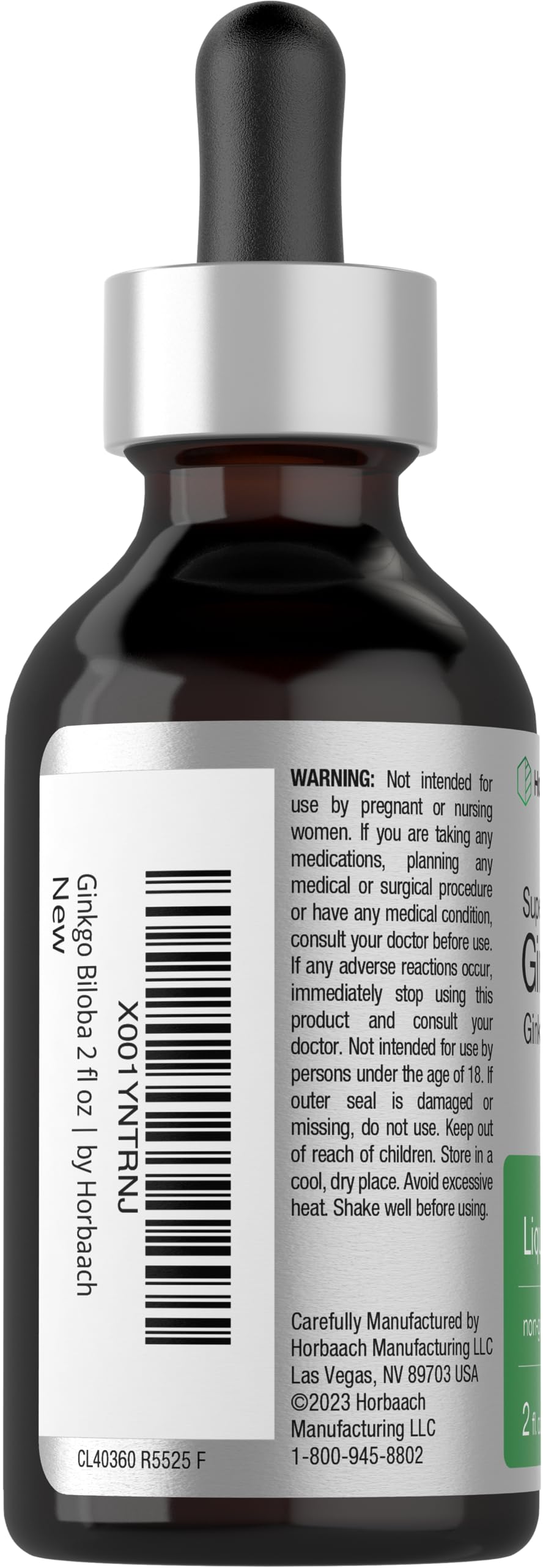 Ginkgo Biloba Extract Liquid 2 fl oz | Alcohol-Free Herb Supplement | Vegetarian Horbäach buy supplements canada