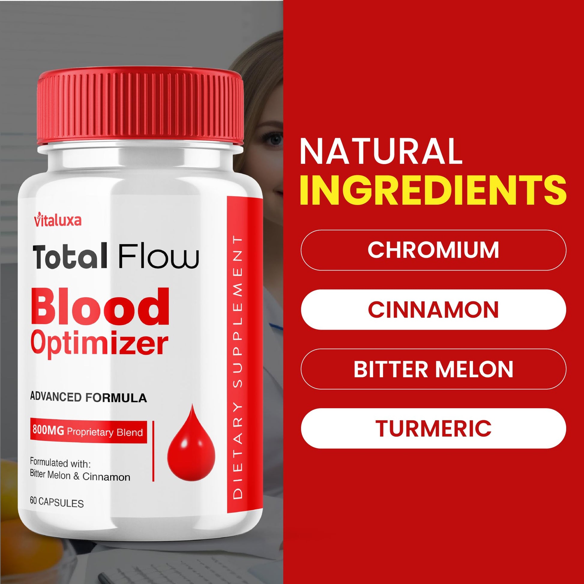 (2 Pack) Total Flow Blood Balance, TotalFlow Blood Support Capsules Supplement Advanced Formula All Natural Optimizer Maximum Strength Daily Health Wellness, TotalFlo Premium Blend Pills (120 Ct) Vitaluxa buy supplements canada