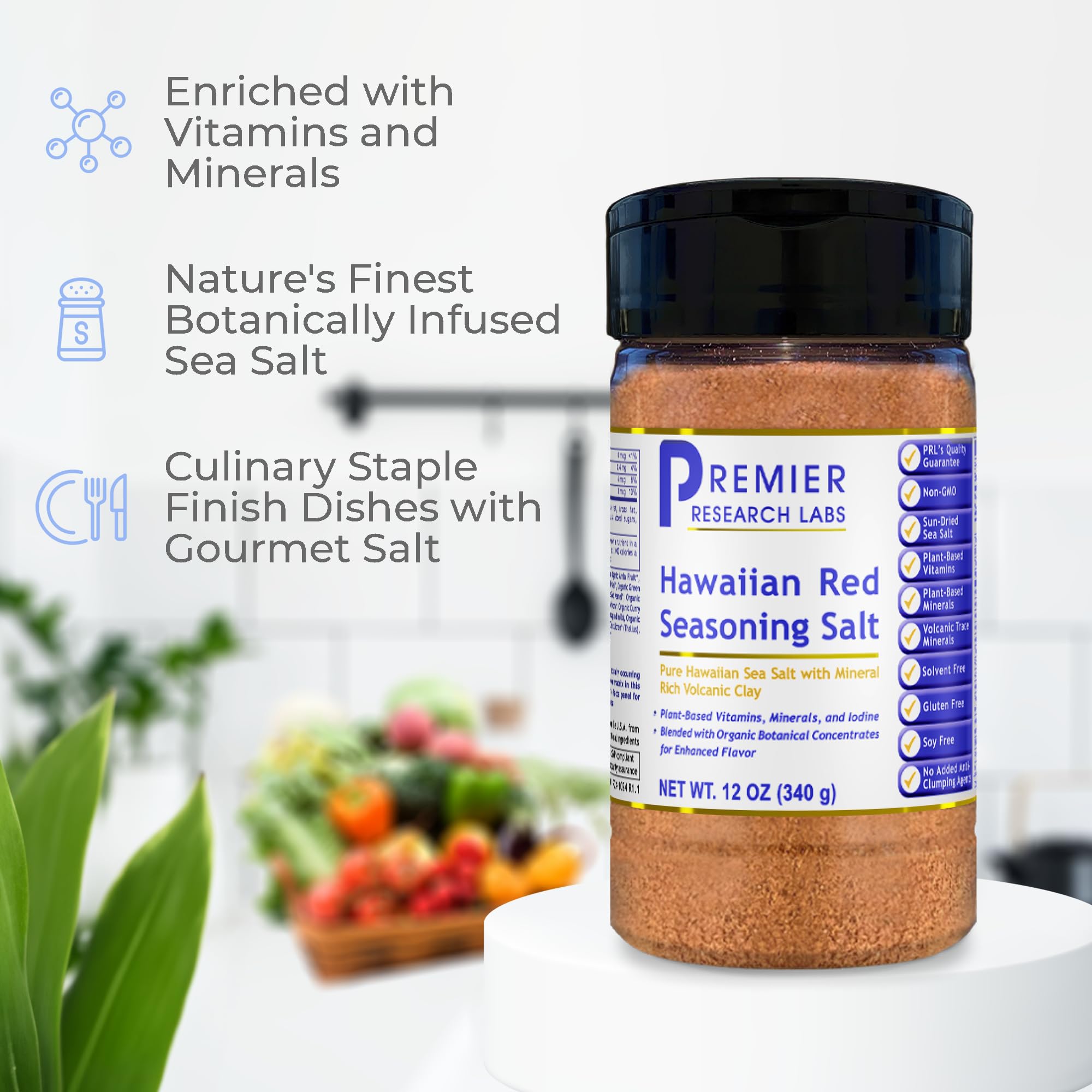 Premier Research Labs Hawaiian Red Seasoning Salt- Pink Salt, Red Hawaiian Salt, Hawaiian Red Alaea Sea Salt for Cooking, Multivitamin for Kids, Enriched with Plant-Derived Vitamins & Minerals- 12 oz Premier Research Labs buy supplements canada