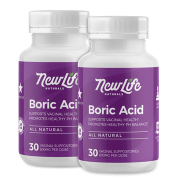 NewLife Naturals Boric Acid Suppositories for Women - 600mg | pH Balance Pills | Feminine Care | 2 Pack (60 Capsules) | Made in USA NewLife Naturals buy supplements canada