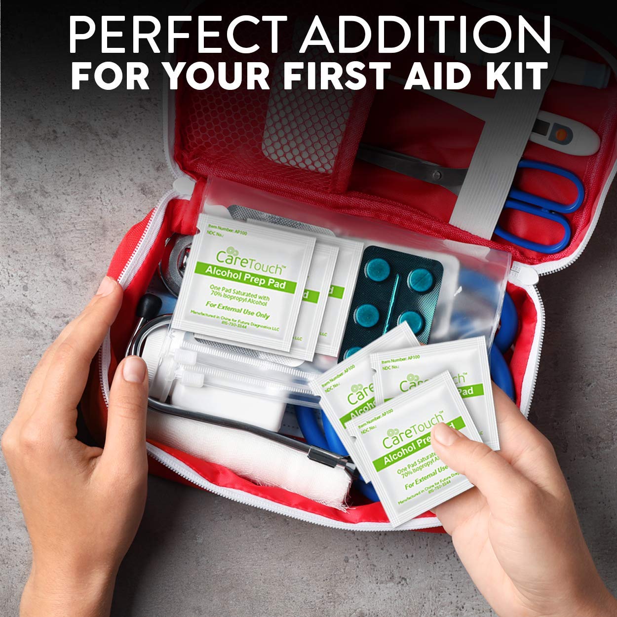 Care Touch Alcohol Wipes - Individually Wrapped Alcohol Prep Pads with 70% Isopropyl Care Touch buy supplements canada