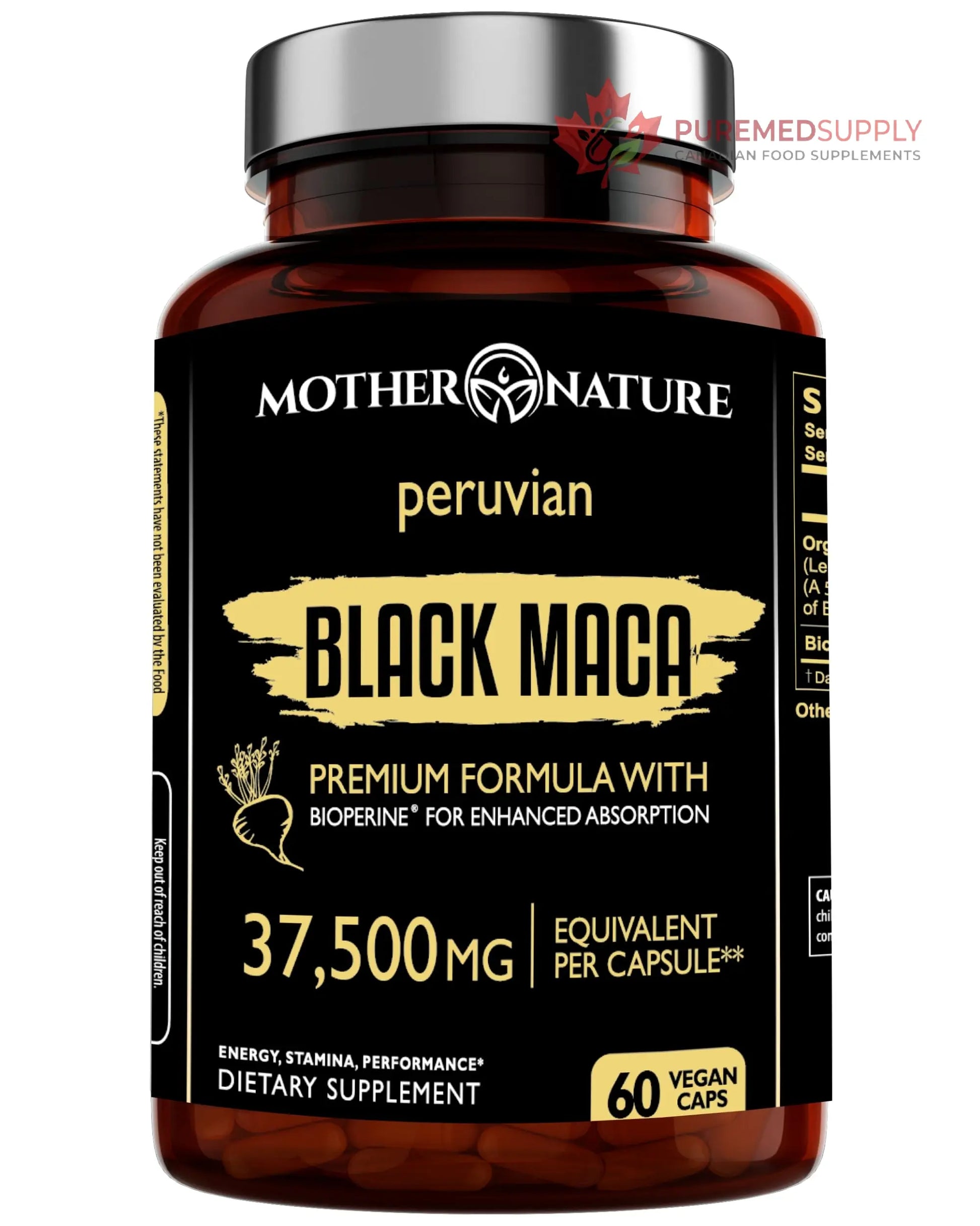 Powerful Maca Blend for Men – Black, Red & Yellow Maca Capsules | Supports Energy, Stamina & Endurance | Promotes Hormonal Balance & Vitality Mother Nature Organics Superfoods for Organic Living buy supplements canada