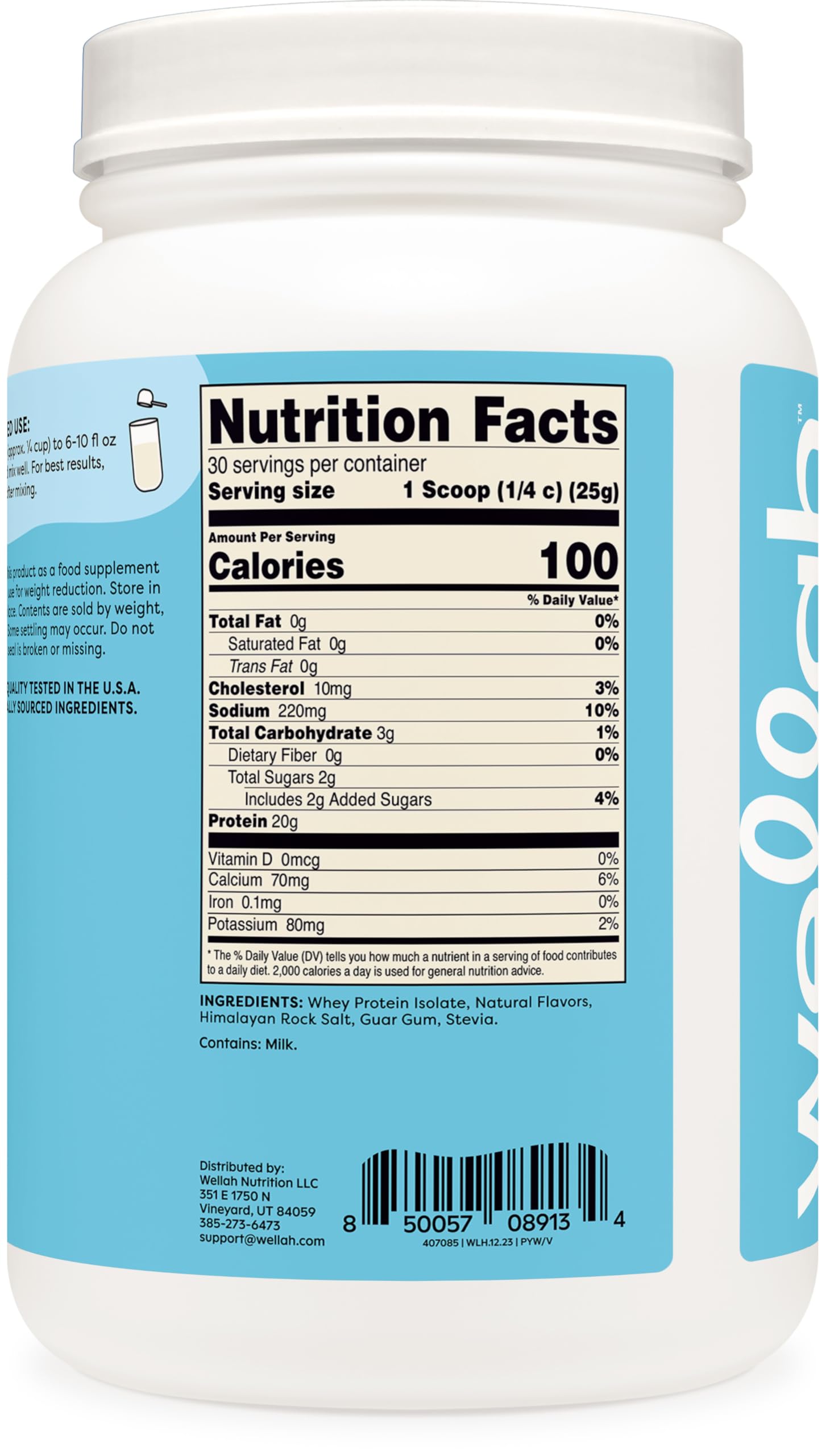 Wellah Your Whey (30 Servings, Vanilla) - Whey Protein Isolate Protein Wellah buy supplements canada