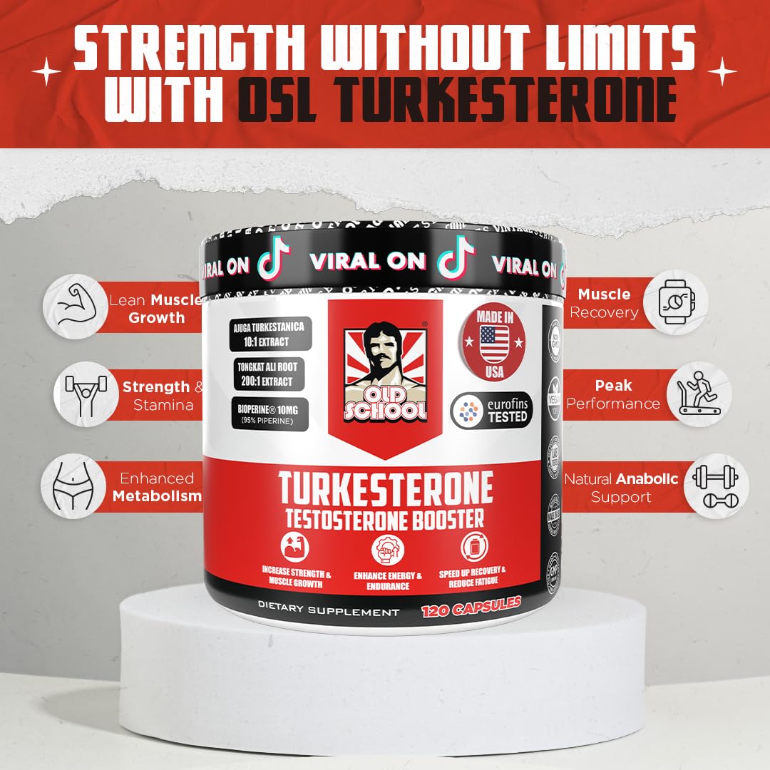 Old School Labs  Supplement for Men – Max Potency Tongkat Ali with BioPerine® for Max Absorption, Supports Muscle, Strength, Recovery, Drive & Stamina – Turkesterone, 120 Capsules Old School Labs buy supplements canada