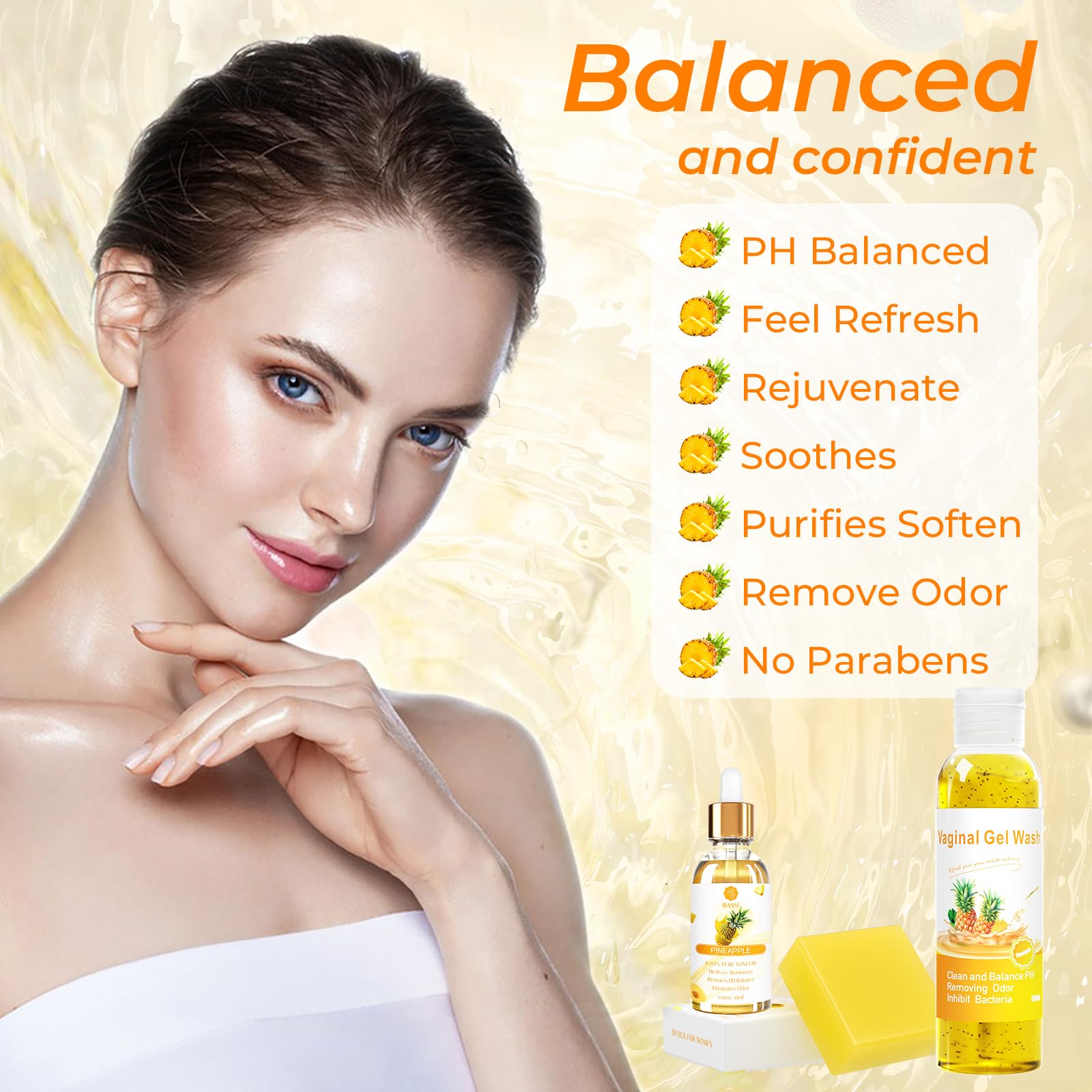 Feminine Wash & Yoni Oil & Yoni Soap Set for Women, Yoni Wash for Vaginal Ph Balance Remove Odor BASSI buy supplements canada