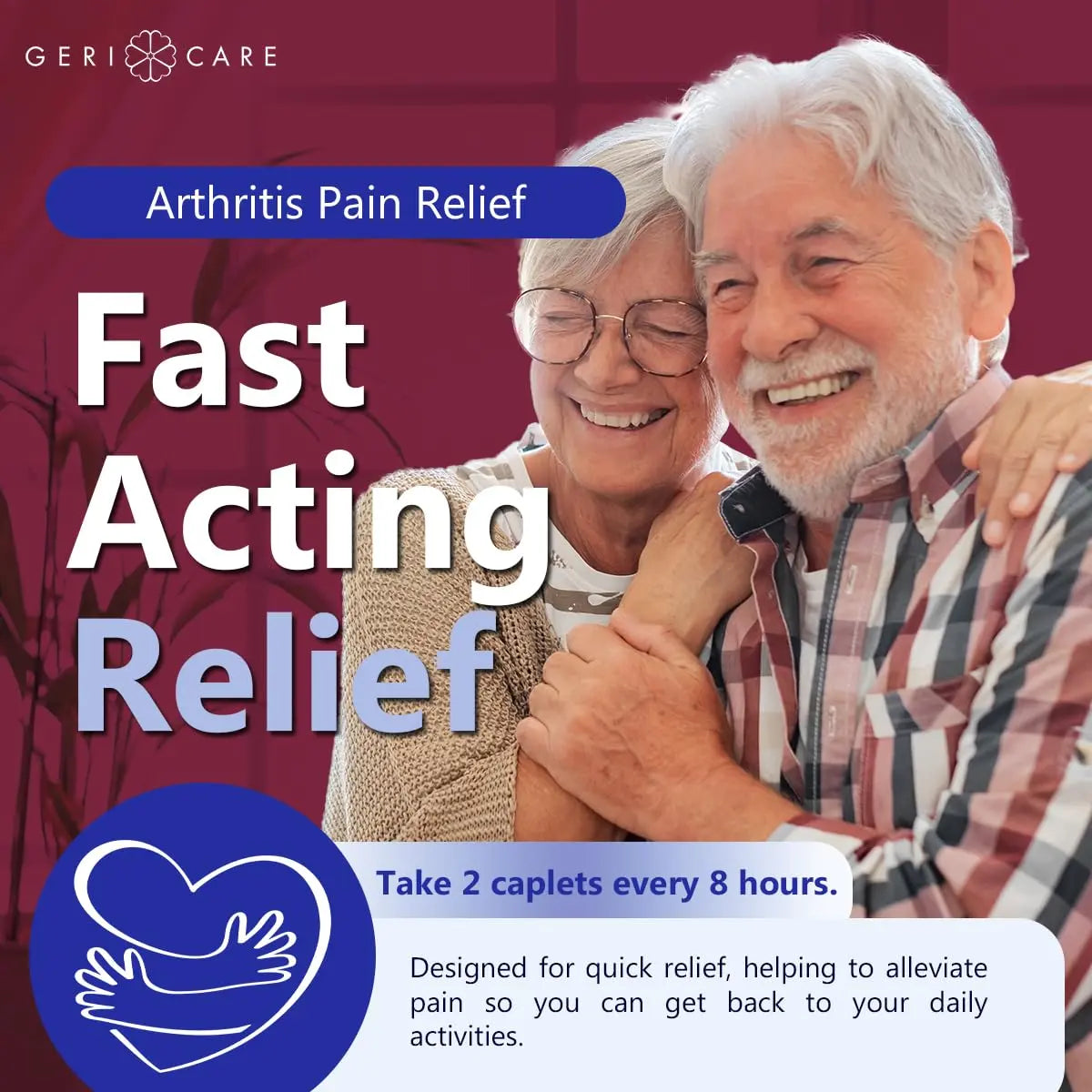 GeriCare Acetaminophen Extended-Release Arthritis 650mg Caplets, Pain Reliever, Arthritis Symptoms, Fever Reduction, 100 Count (Pack of 1) GeriCare buy supplements canada