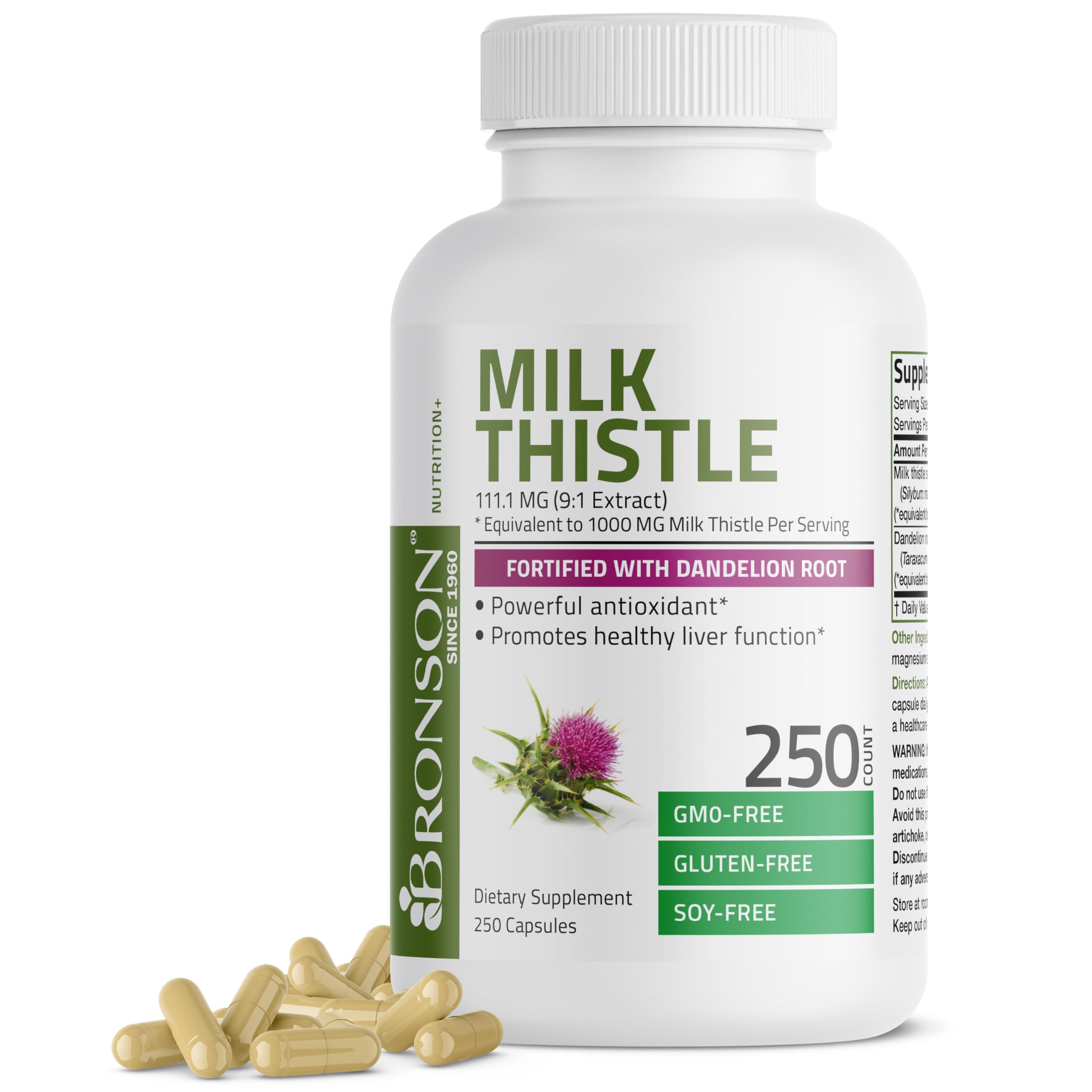 Bronson Milk Thistle Silymarin Marianum & Dandelion Root Liver Health Support Bronson buy supplements canada