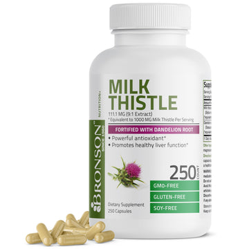 Bronson Milk Thistle Silymarin Marianum & Dandelion Root Liver Health Support Bronson buy supplements canada