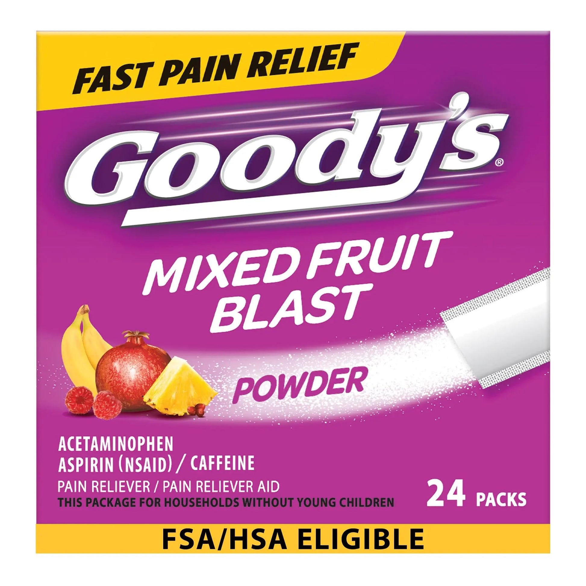 Goody's Pain Relief Powders, Extra Strength Headache Powder Mixed Fruit Blast, 24 ct (Pack of 1) Goody's buy supplements canada