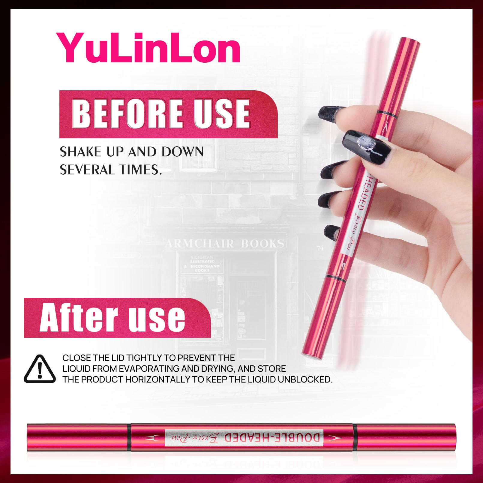 YuLinLon Double-Headed Brow Pen, Ultra-Precise Hair-Like Strokes, Long-Lasting Waterproof Makeup, Available in 5 Natural Shades (3#Dark Brown) Yulinlon buy supplements canada