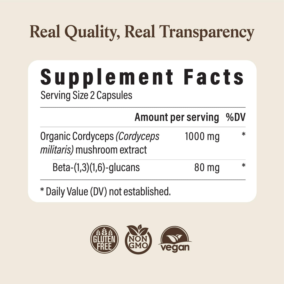 Real Mushrooms Supplement Capsules - Cordyceps Mushroom Powder Rich in Beta Glucans - Mushroom Pills Cordyceps for Energy and Performance - Vegan, Non-GMO, No Grain Fillers, 120 ct Real Mushrooms buy supplements canada