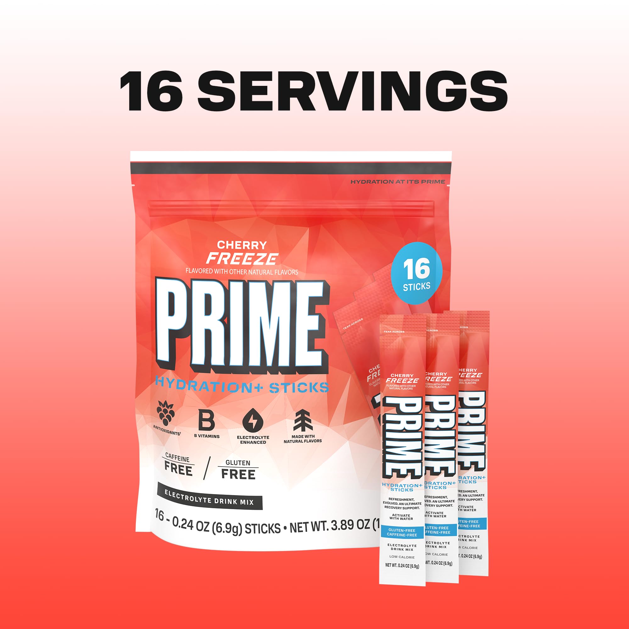 PRIME HYDRATION+ Electrolyte Powder Sticks, Cherry Freeze, Sugar Free Hydration Drink Mix with Potassium, Magnesium & B Vitamins PRIME HYDRATION buy supplements canada
