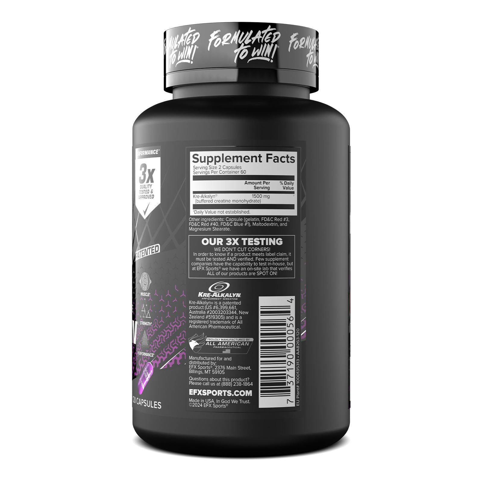 EFX Sports Kre-Alkalyn EFX | pH Correct Creatine Monohydrate Pill Supplement | Strength, Muscle Growth & Performance EFX Sports buy supplements canada