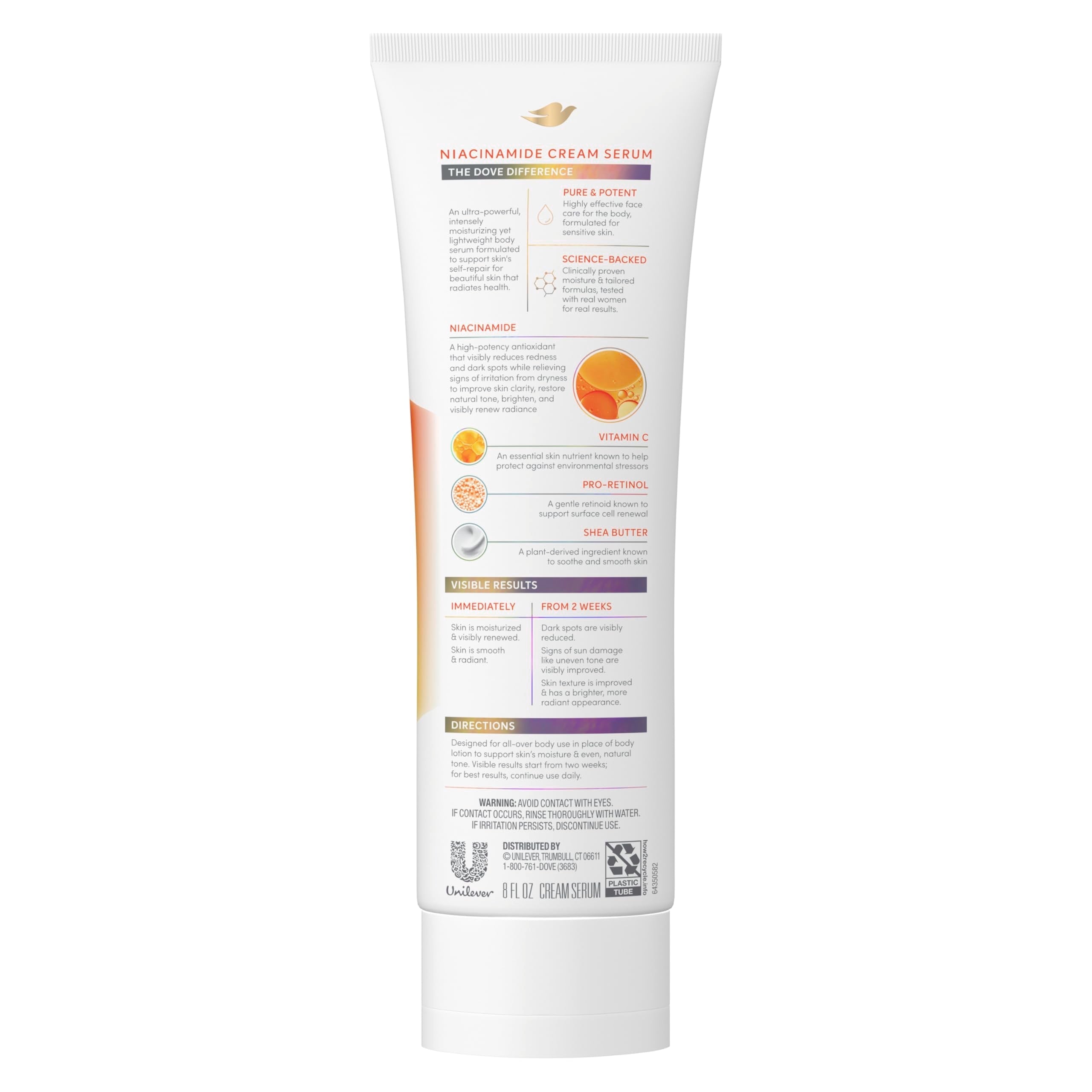 Dove Body Cream Serum Niacinamide + Even Tone for Dark Spots and Uneven Tone with Vitamin C, Pro-Retinol and Shea Butter Lotion, 8 oz Dove buy supplements canada