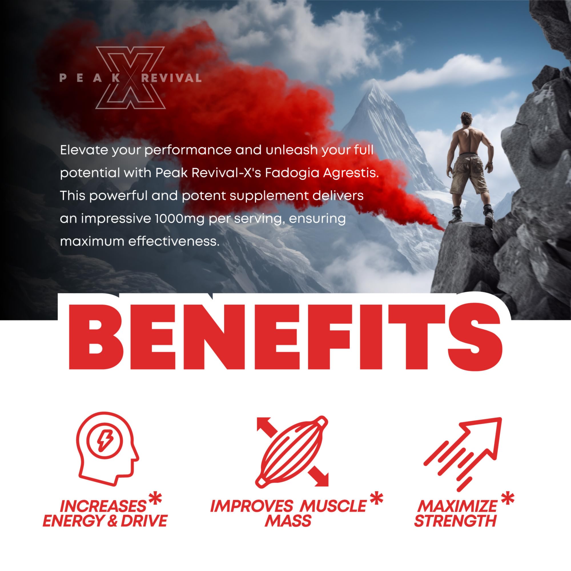 Peak Revival-X Fadogia Agrestis 1000mg Per Serving Supplement - Potent Extract to Increase Energy, Athletic Performance & Muscle Mass - Supplements, Made in The USA (60 Capsules) Peak Revival-X buy supplements canada