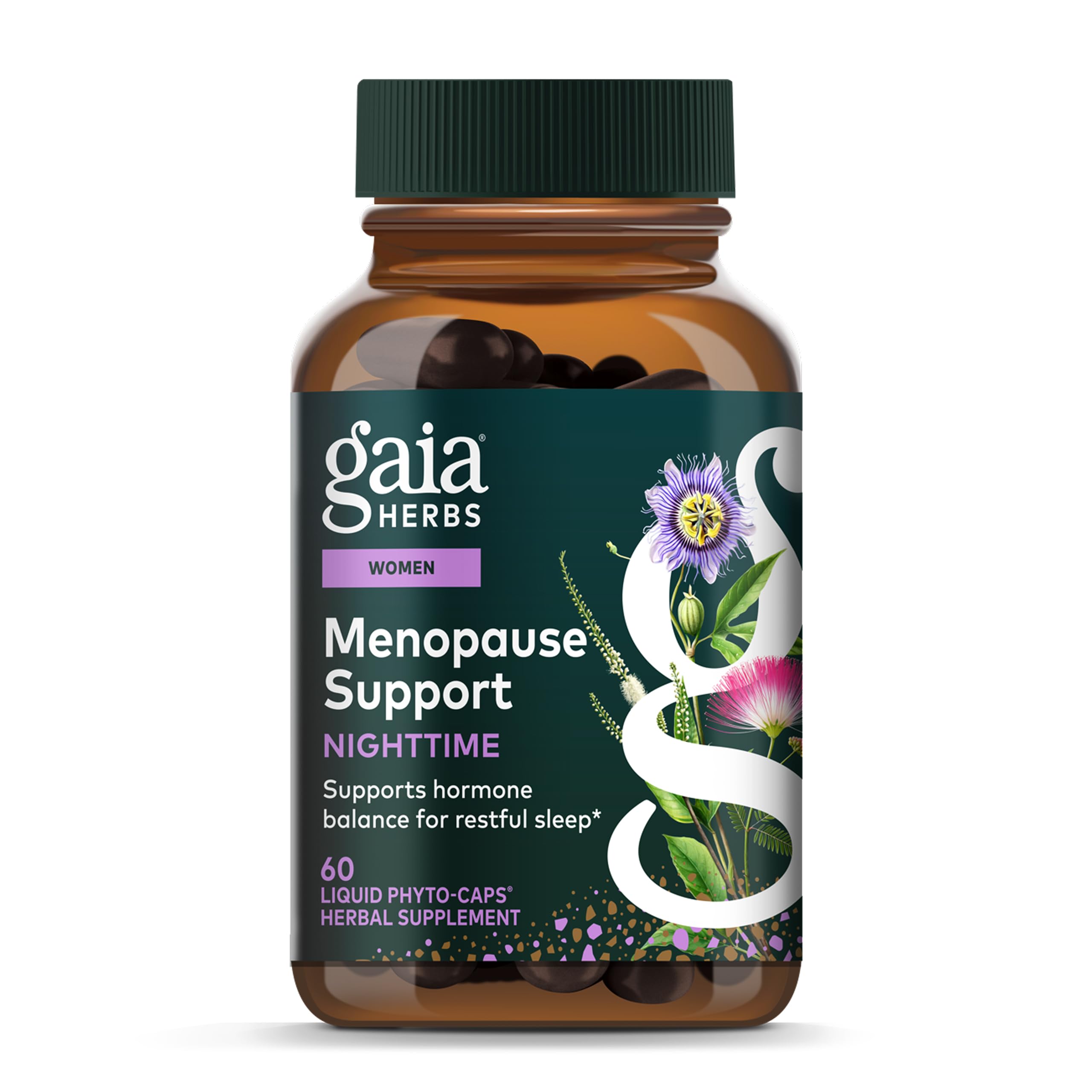 Gaia Herbs Menopause Support Nighttime - Menopause Supplement for Women* - with Black Cohosh, Mimosa, Passionflower & St. John's Wort - 60 Vegan Liquid Phyto-Caps (30 Servings) Gaia Herbs buy supplements canada