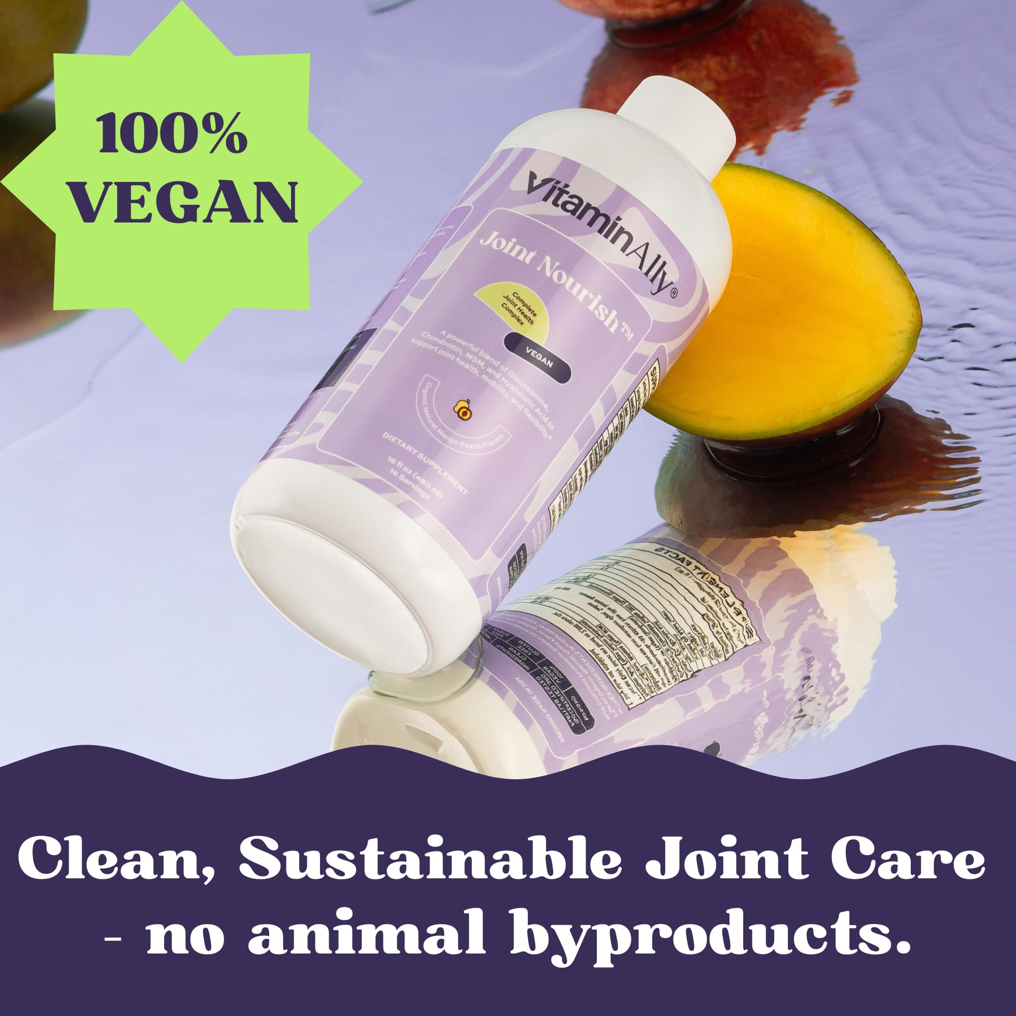 Joint Nourish – 100% Vegan Liquid Joint Supplement | Vegan Glucosamine, Chondroitin, MSM, Hyaluronic Acid & Vitamin C | Mango-Peach | Supports Joint Mobility, Cartilage & Skin | Sugar-Free,16 Servings Vitaminally buy supplements canada